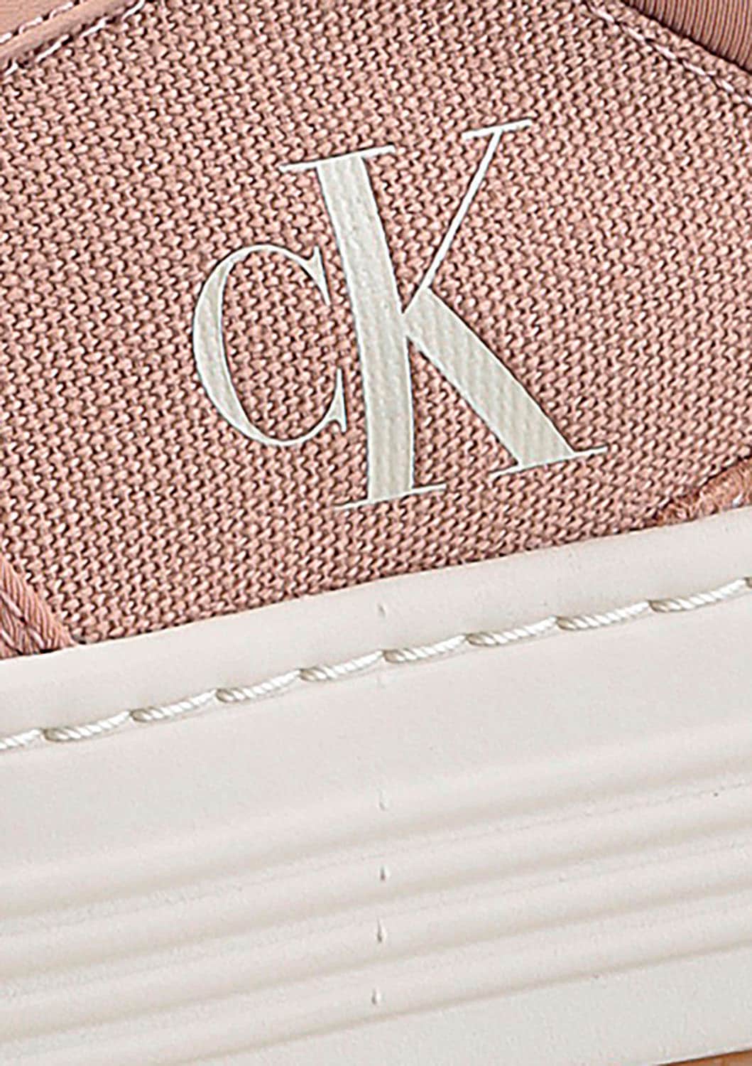 Calvin Klein Jeans Plateausneaker »BOLD FLATF LOW MIX MG MEDIA«, Schnürschuh, Freizeitschuh, Halbschuh mit seitlichem Logo