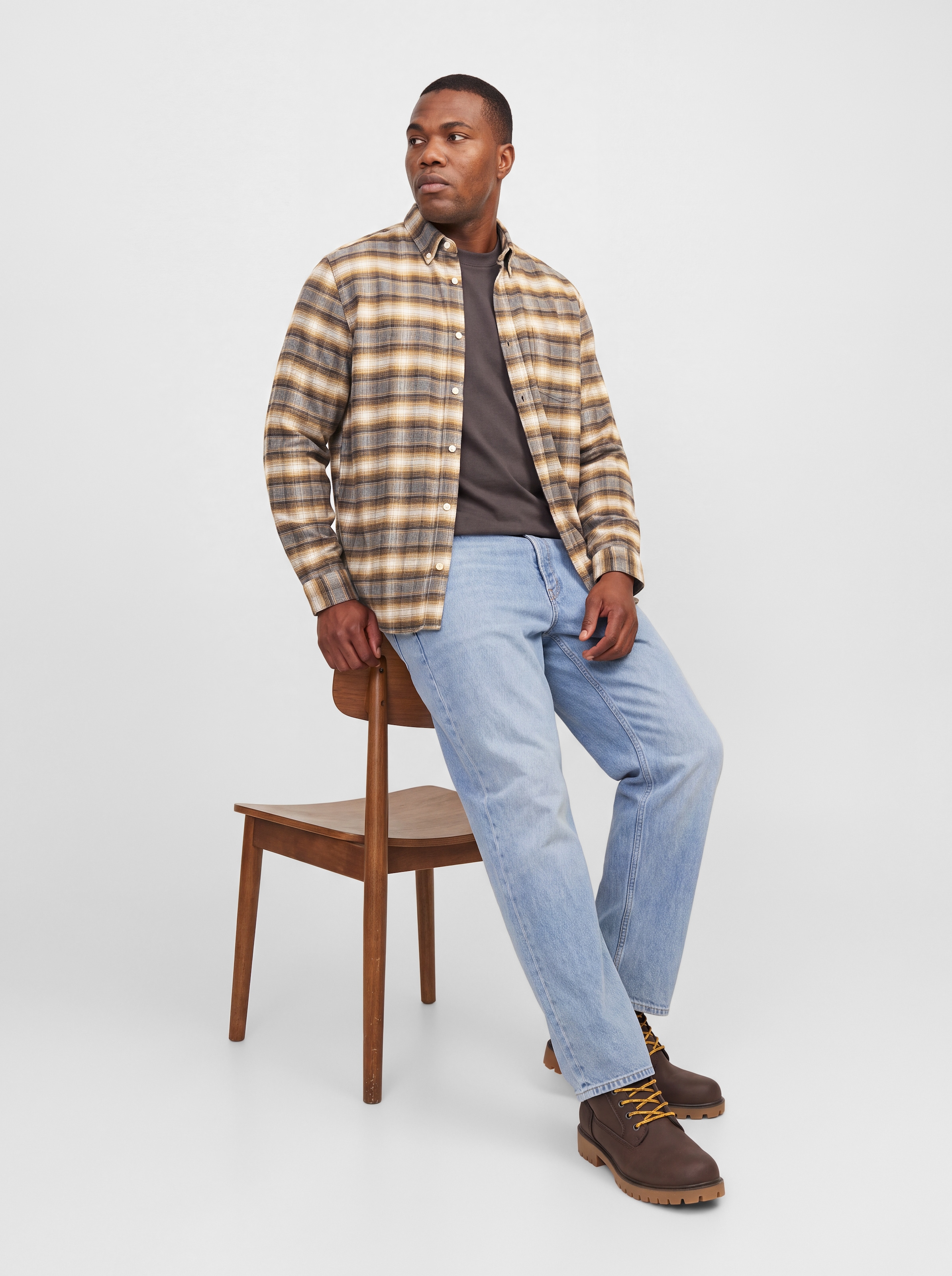 Jack & Jones PlusSize Langarmhemd »JPRBLUSTANLEY FLANNEL L/S SHIRT BF PLS« Baumwolle, regular fit