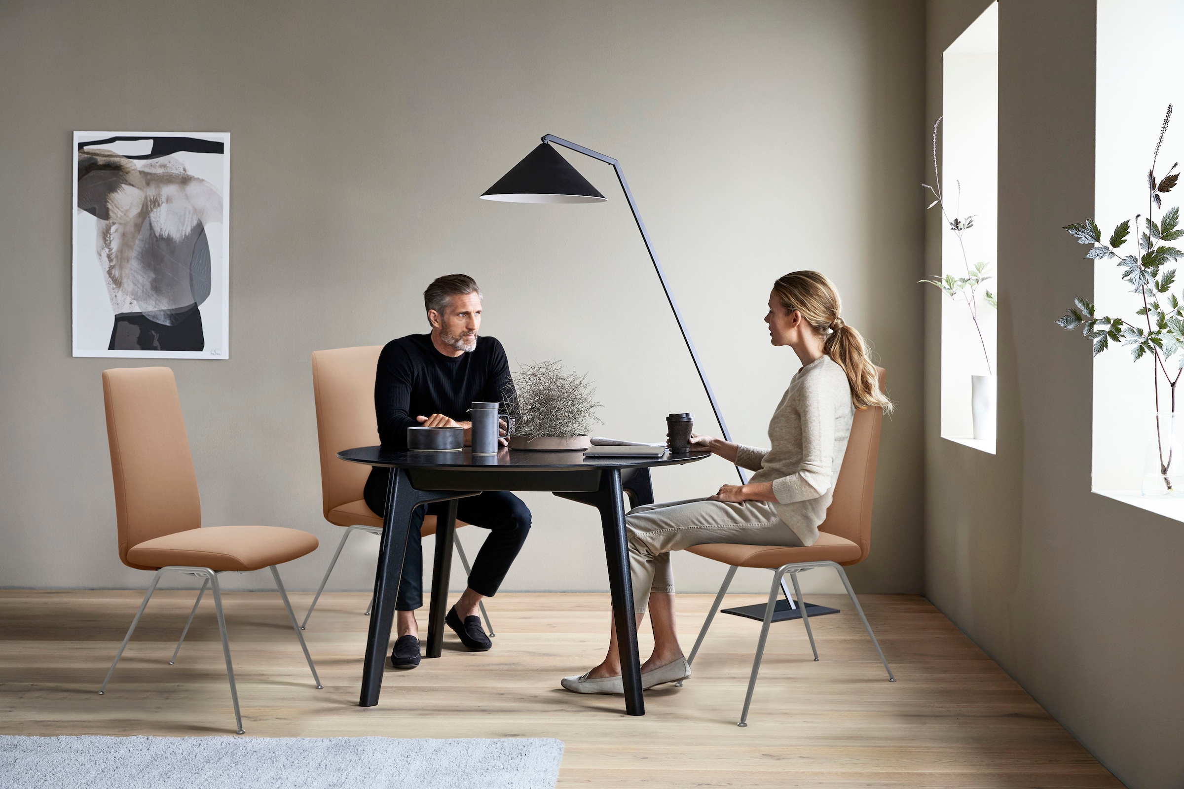 Stressless® Polsterstuhl »Laurel«, Microfaser DINAMICA, High Back, Größe L, mit Beinen aus Stahl in Chrom glänzend