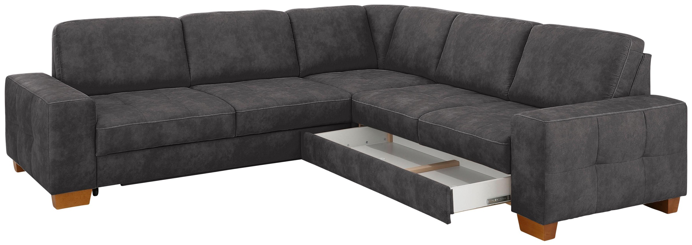 Home affaire Ecksofa »Puccini L-Form«, mit Federkern, Sitztiefenverstellung, Kontrastnaht