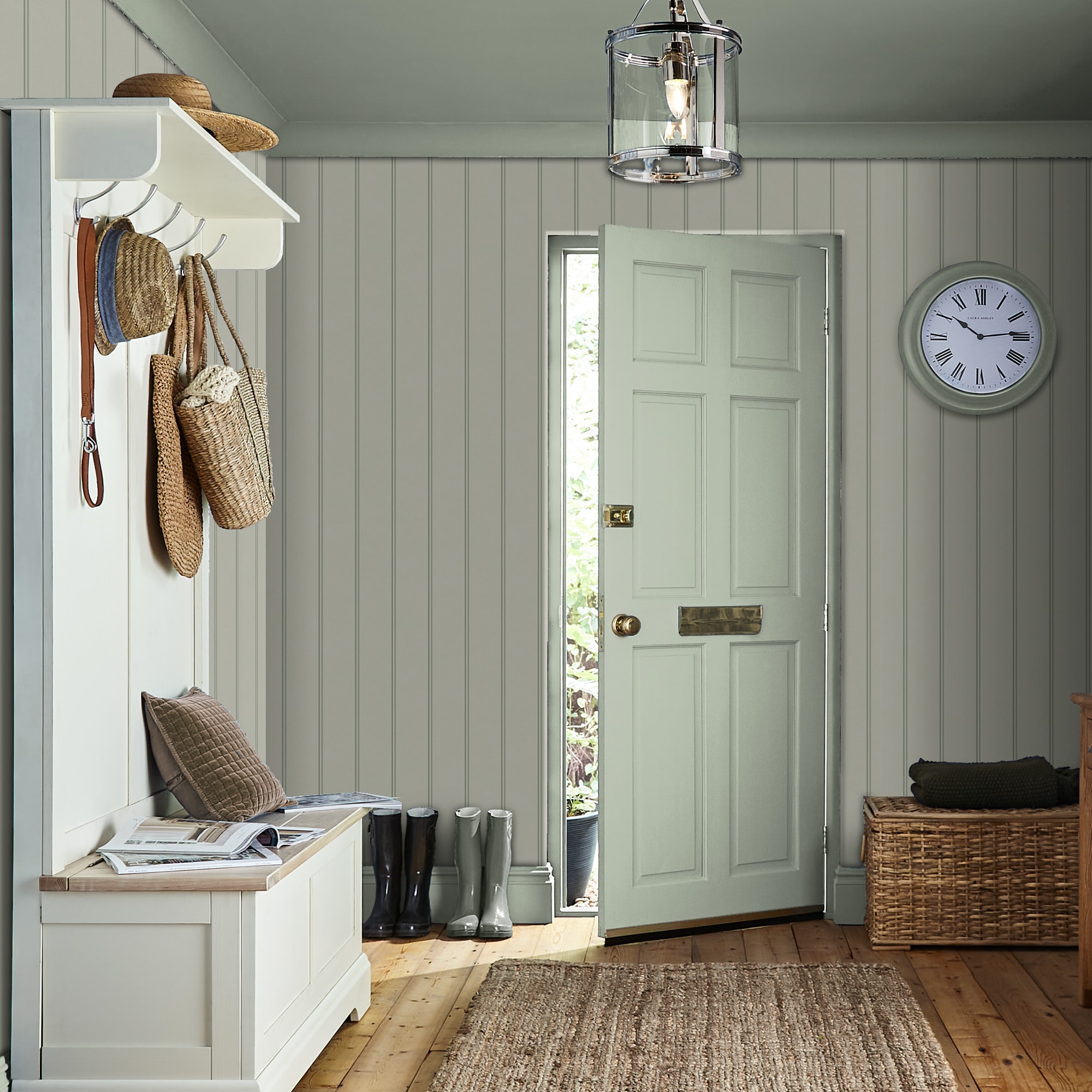 LAURA ASHLEY Vliestapete "Chalford Holzplanken" Holz glatt 10mx52cm (ca. 5m2)