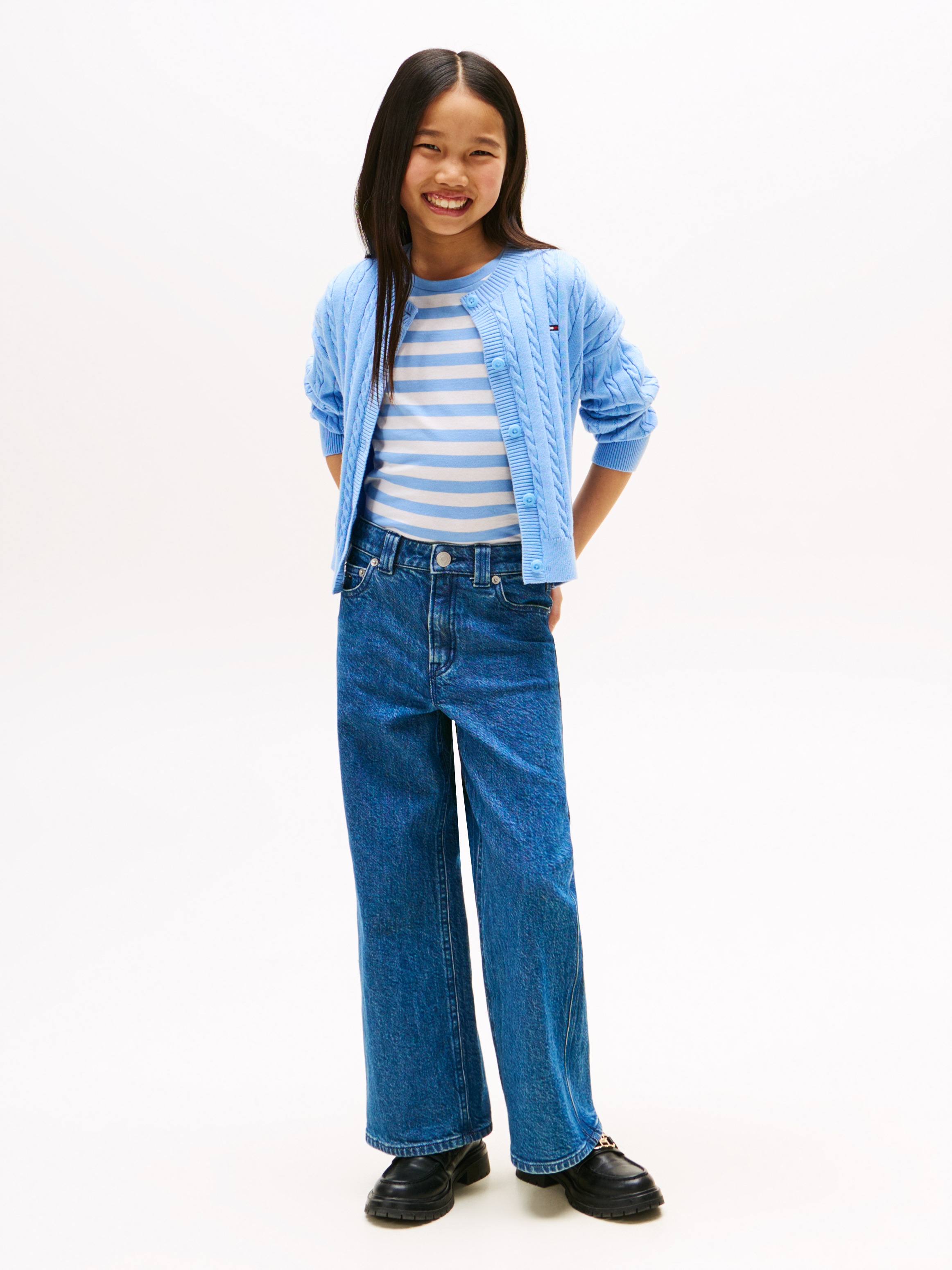 Tommy Hilfiger Strickjacke »CABLE CARDIGAN«, für Kinder bis 16 Jahre, mit Zopfmuster