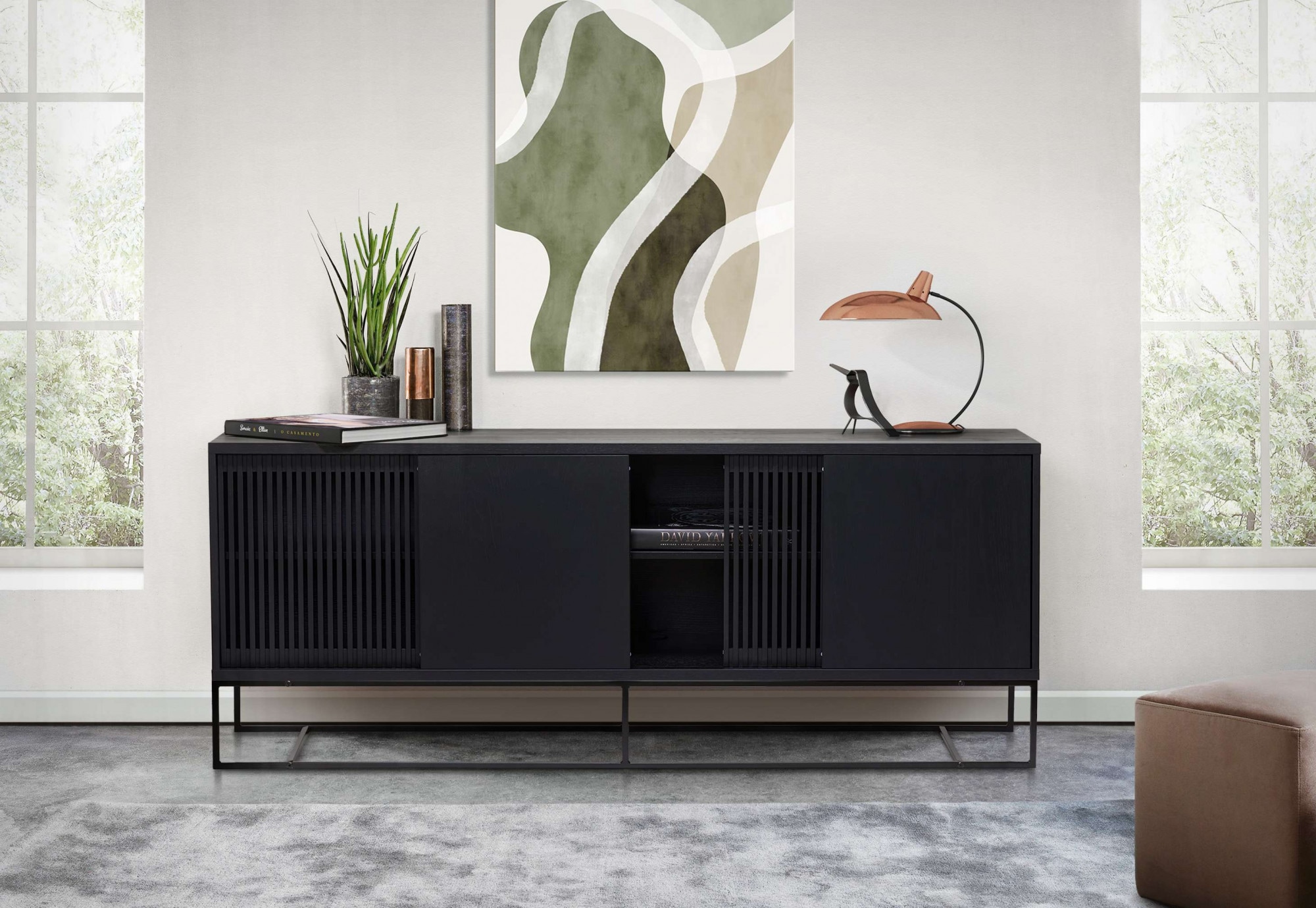 Woodman Sideboard "Ende", Kommode, teilmassiv, Metallfüße, Breite 188 cm günstig online kaufen