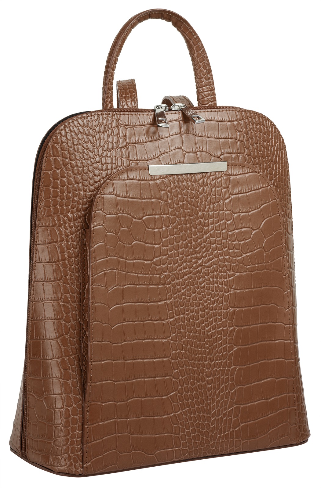 Cityrucksack CLUTY, Damen, Gr. B/H/T: 28cm x 29cm x 12cm, onesize, braun (cognac), Leder, Rindsleder, Rucksäcke Cityrucksack, echt Leder, Made in Italy 2