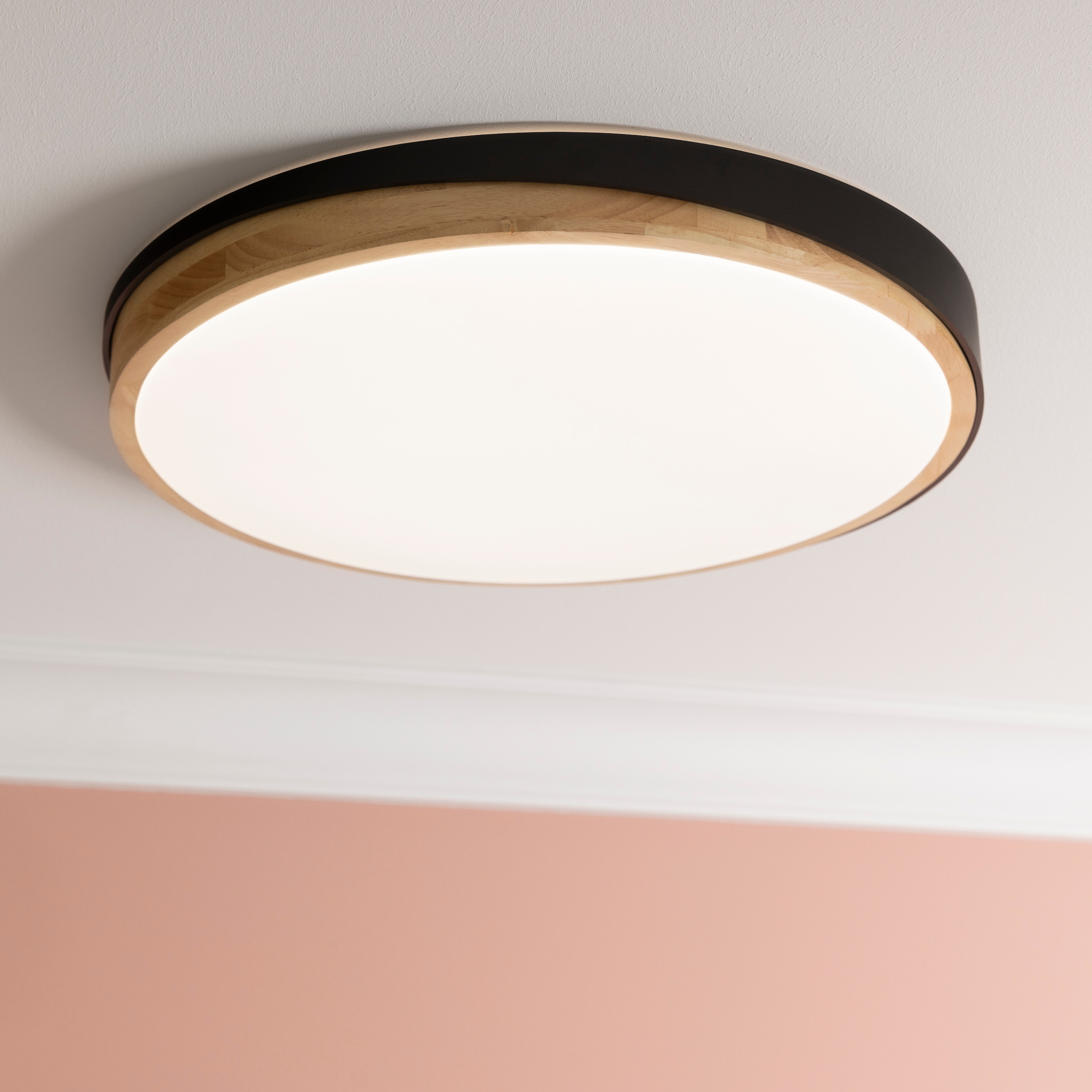Brilliant LED Deckenleuchte »Baarlo«, Ø 50 cm, 4500 lm, 3000-6500 K, dimmbar, Fernbedienung, Holz/Metall