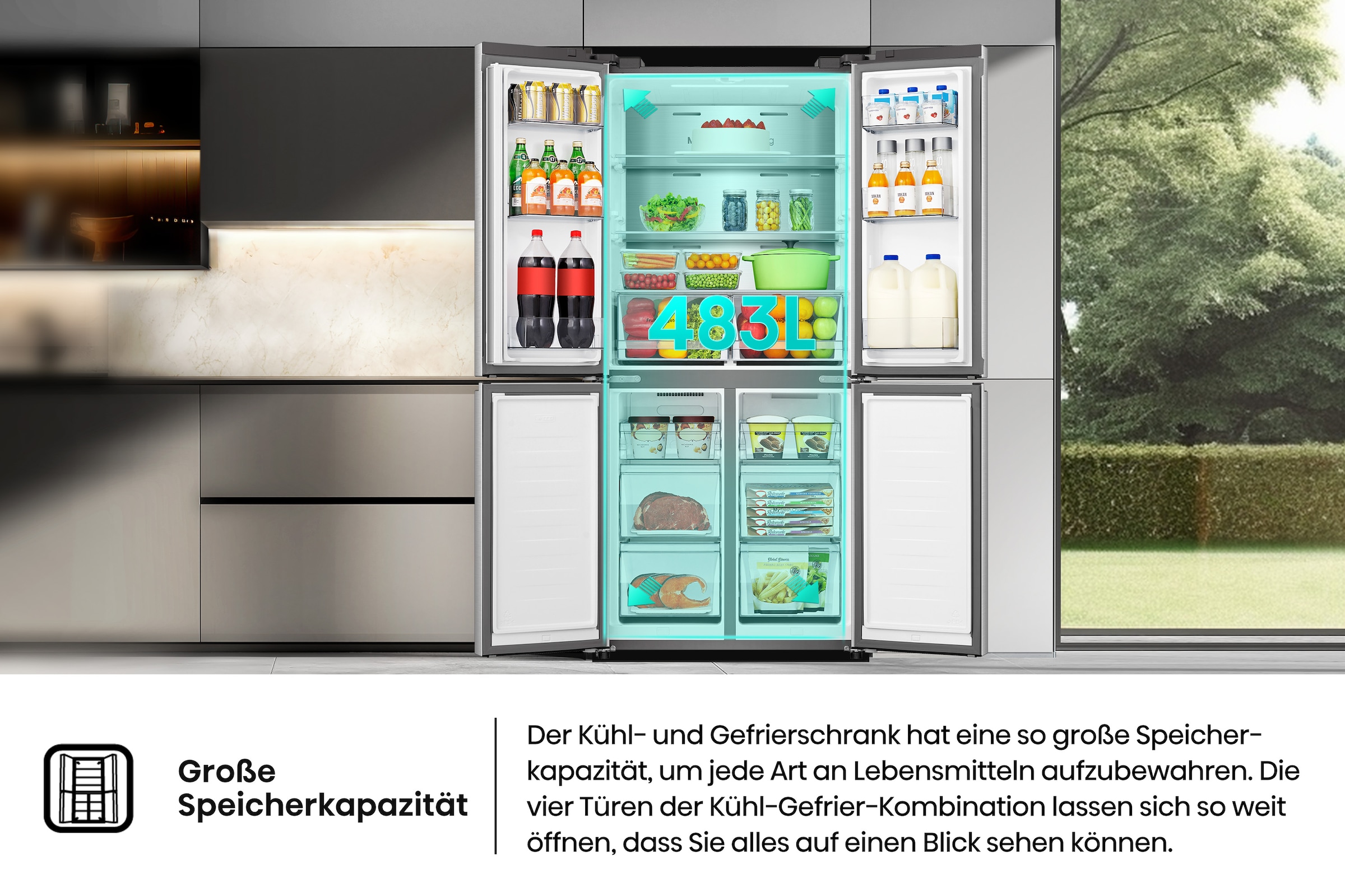 Hisense Multi Door »RQ5P470SAID«, MetalCooling Innenwand