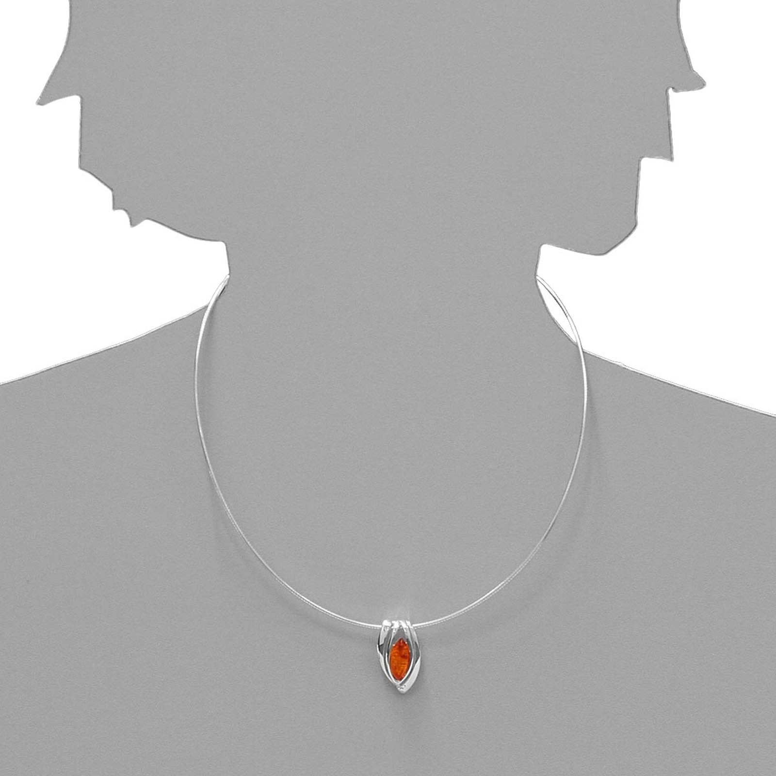 OSTSEE-SCHMUCK Kette mit Anhänger »- Gleiter-Rana - Silber 925/000 - Bernstein«