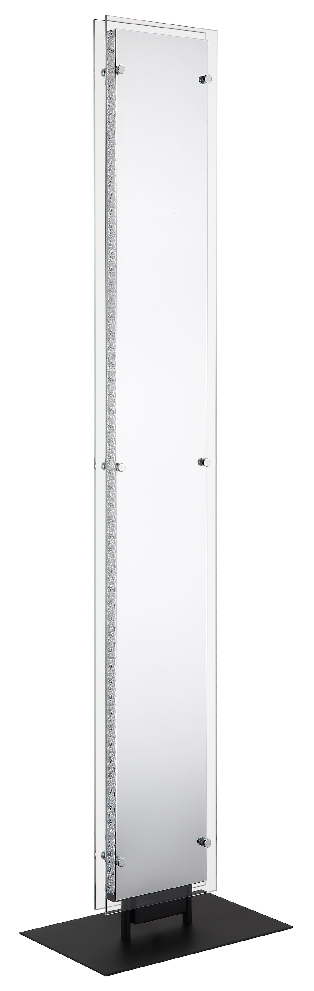 GLOBO LIGHTING Stehlampe »MIRRORA« LED-Modul 1 Stk. Stehleuchte Schwarz, 3D-Effekt, Kristalle, dimmbar, LED 45W