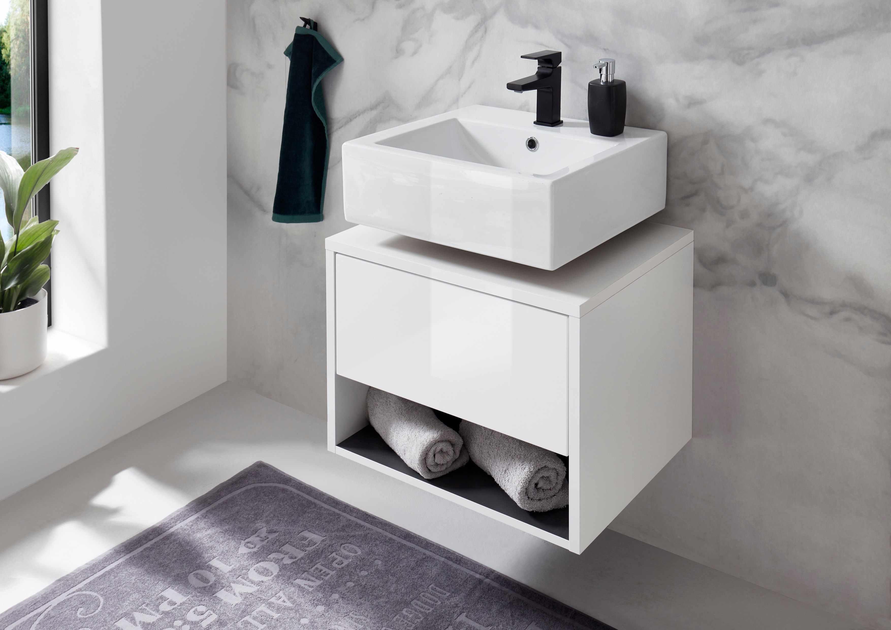 Thumbnail - Places of Style Badmöbel-Set "Studio Line, Bad im modernen Design, 2-teiliges Badezimmer", (2 St.), Unterschrank und Spi...