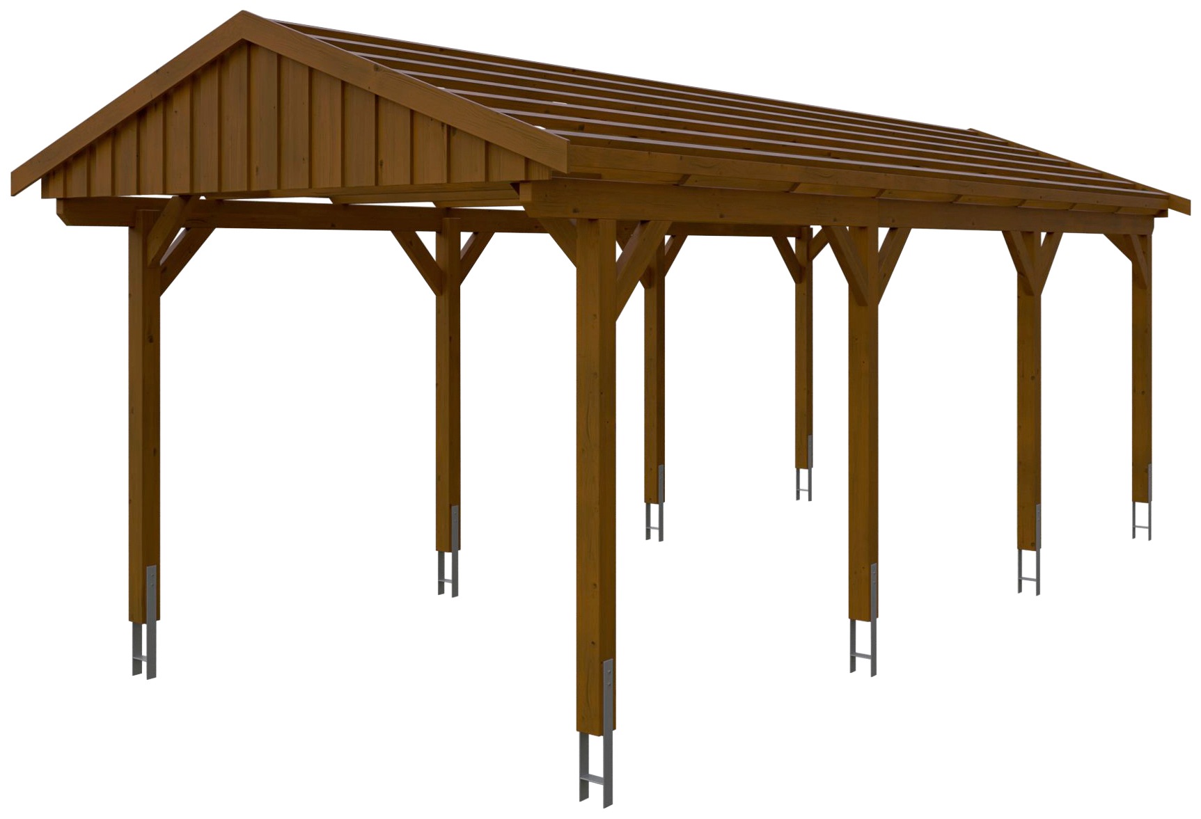 Skanholz Einzelcarport »Fichtelberg«, braun, mit Dachlattung
