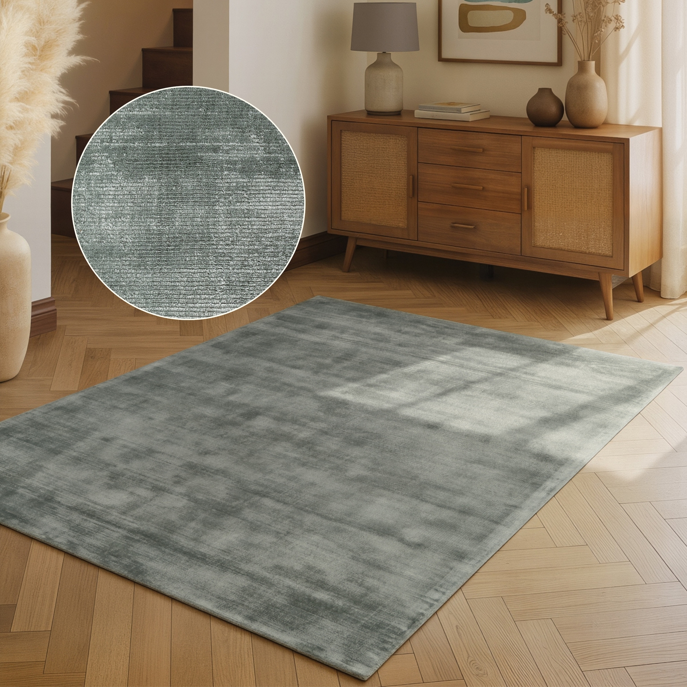 vikosa Teppich "Noemi" rechteckig 10 mm Höhe Dezenter Glanz, Weich, Seidenoptik, Viskose, Wohnzimmer, Schlafzimmer