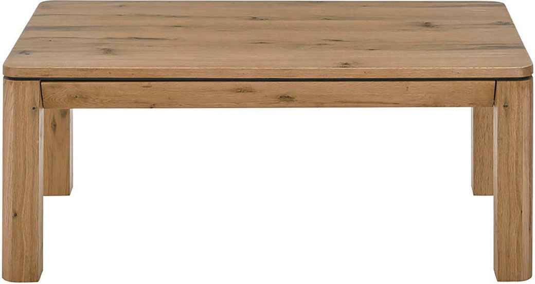 MCA furniture Couchtisch »ZWOLLE mit Stollen 80x80«, Eiche furniert, rechteckig,Schubkasten mit Einteilung, belastbar 30 kg