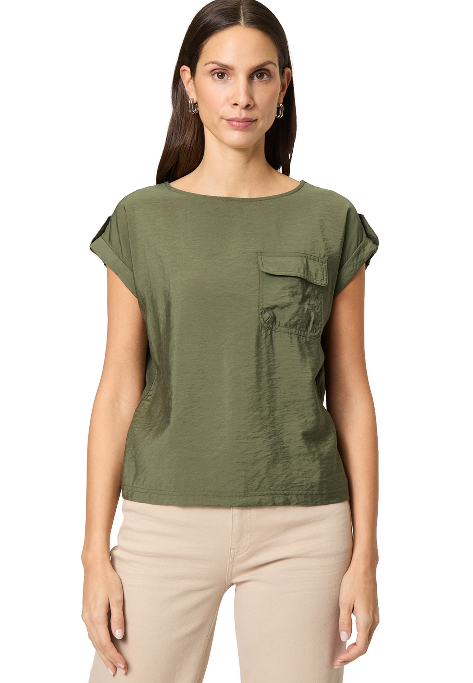 Zero Kurzarmshirt "zero Damen Shirt mit Klappentasche", (1 tlg.), weiteres günstig online kaufen