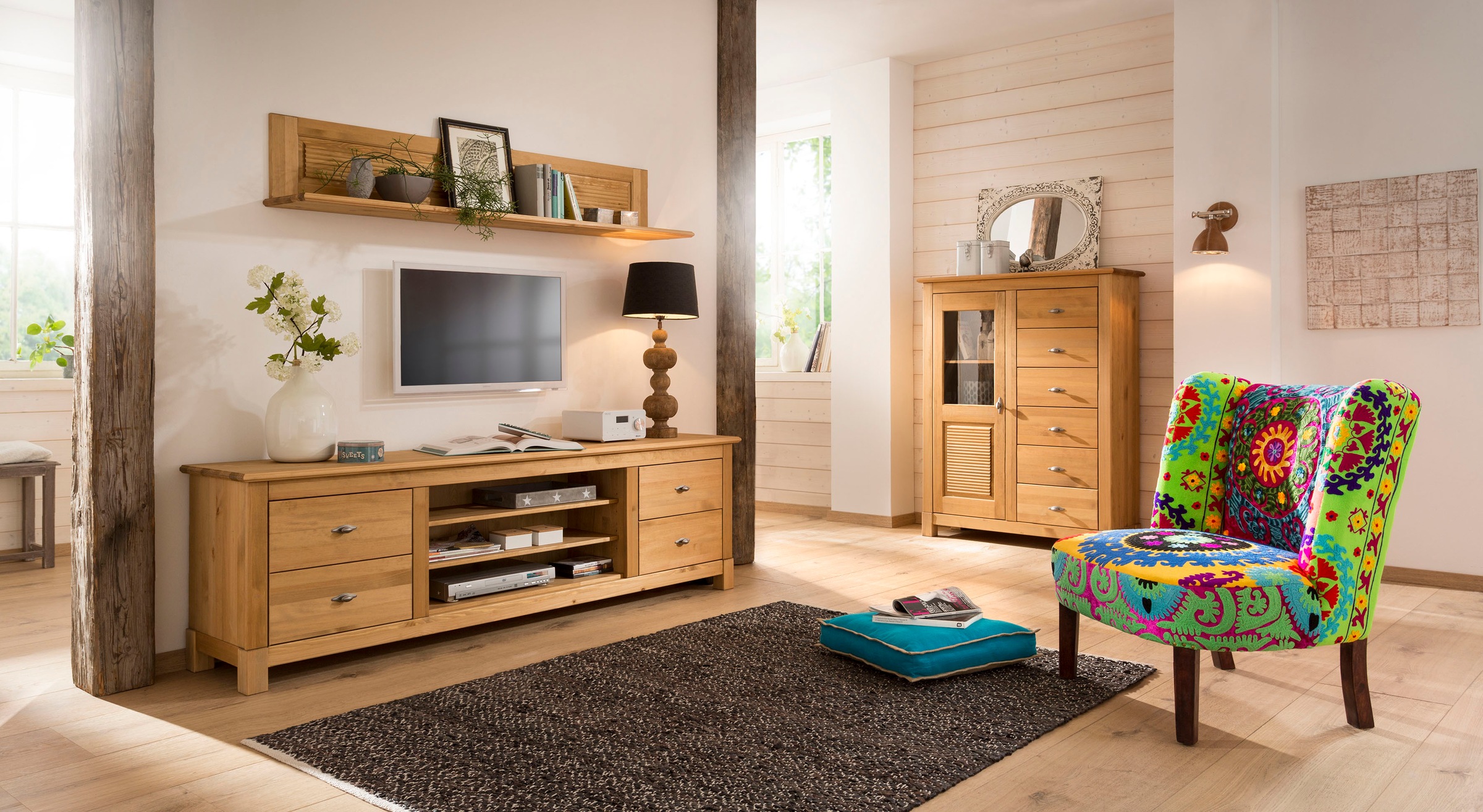 Home affaire Highboard "Rauna", Vitrine, Breite 103 cm, FSC-zertifiziertes günstig online kaufen