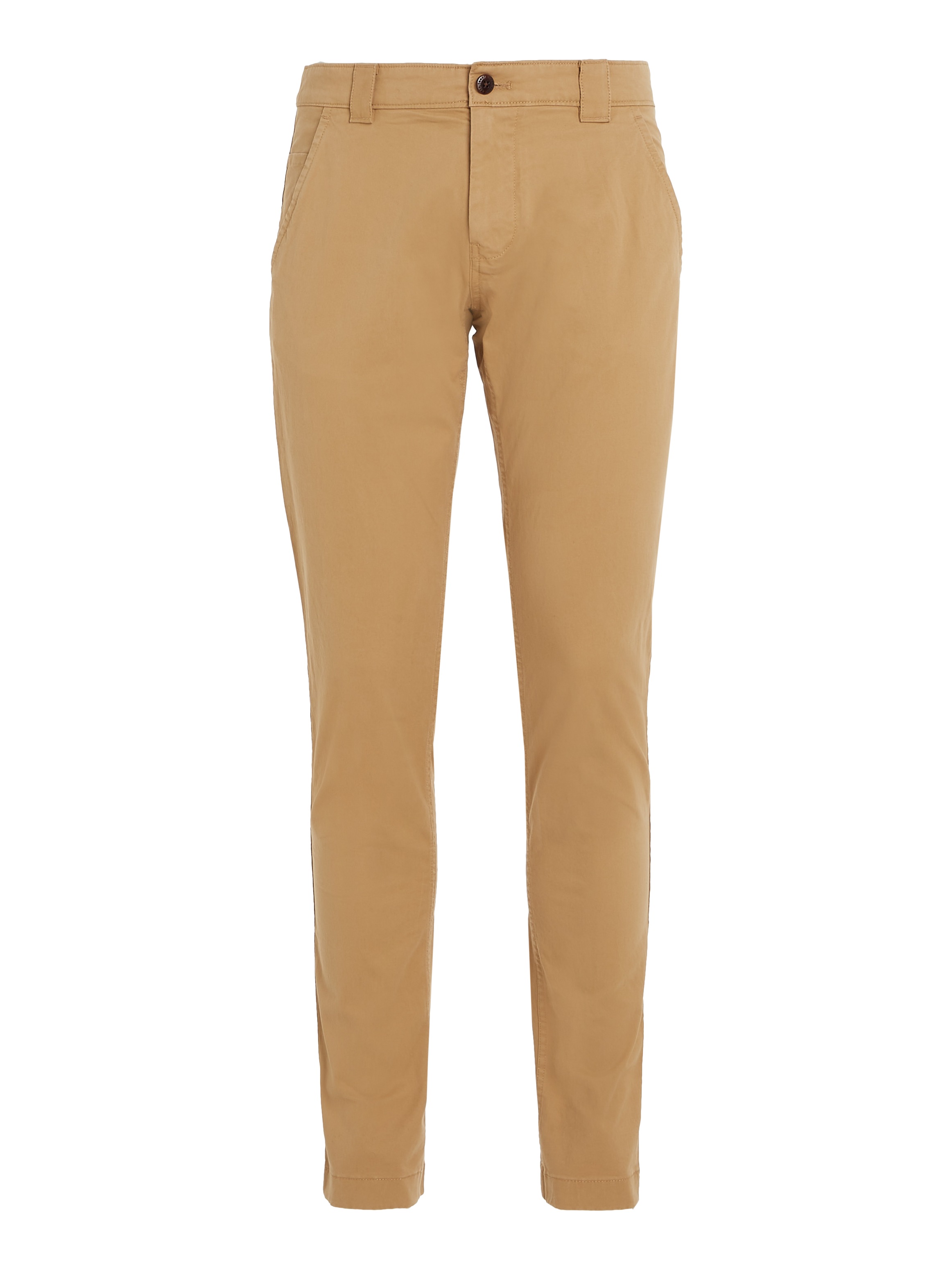 Chinohose TOMMY JEANS "TJM SCANTON CHINO PANT", Herren, Gr. 33, Länge 32, grün (classic khaki), Web, Obermaterial: 98% Baumwolle, 2% Elasthan, körpernah normal, Hosen Chinohose, mit Markenlabel 4
