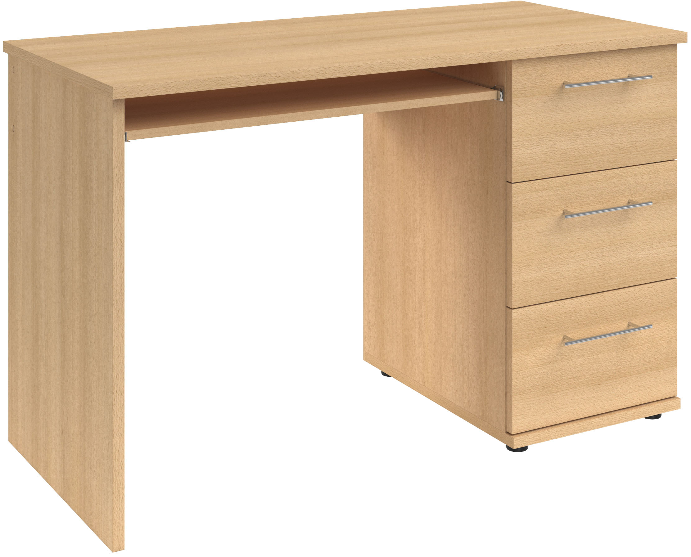 Thumbnail - VOGL Möbelfabrik Schreibtisch "Tobi, optional mit Tastaturauszug,", mit 3 Schubkästen, Breite 115 cm, Made in Germany