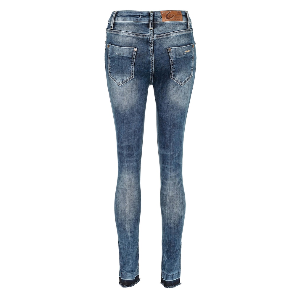 Damenmode Jeans Cipo & Baxx Slim-fit-Jeans, in angesagtem Design in Skinny Fit blau