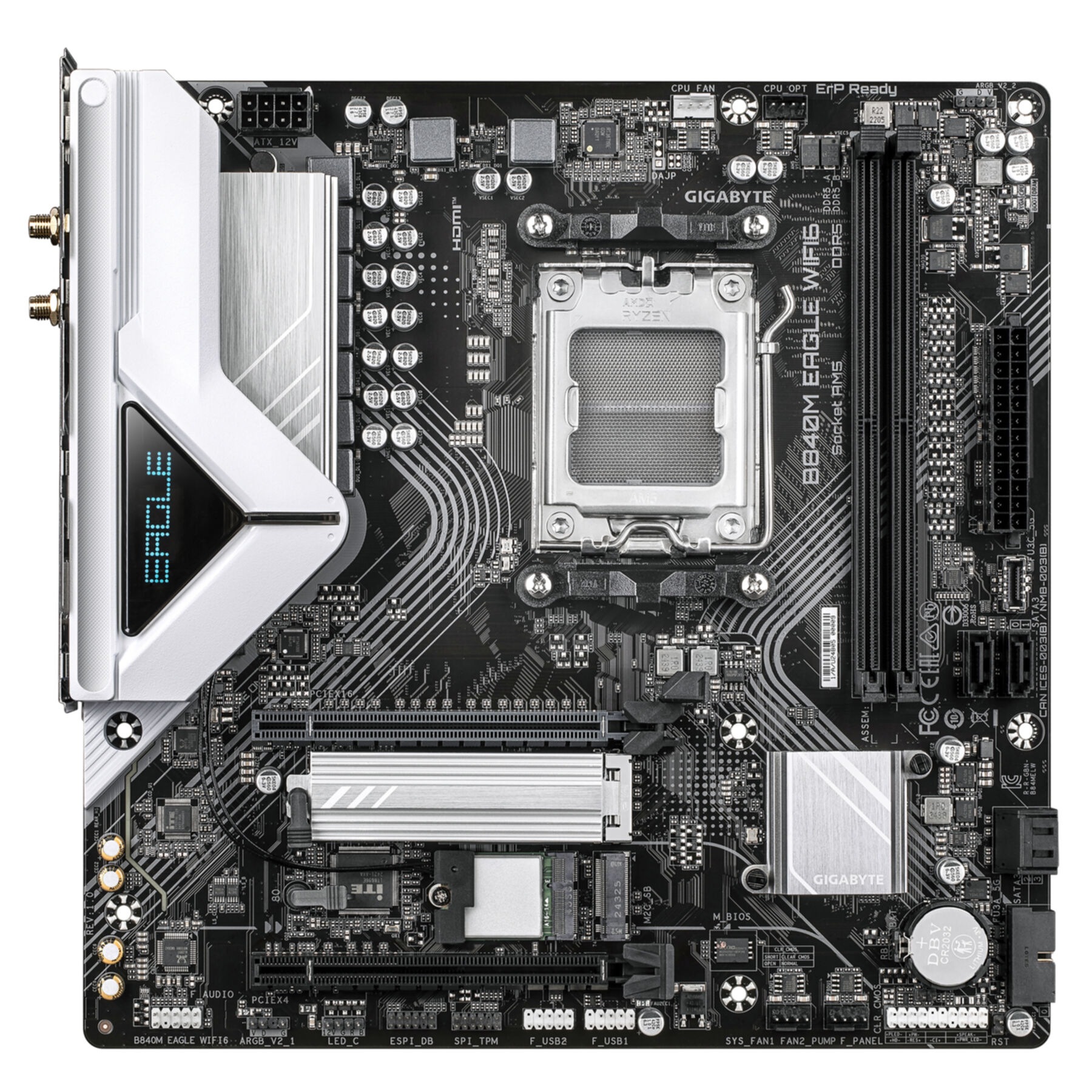 Gigabyte Mainboard »B840M EAGLE WIFI6 Mainboard – AMD Ryzen 9000 Prozessoren, 5+2+2 Phasen«