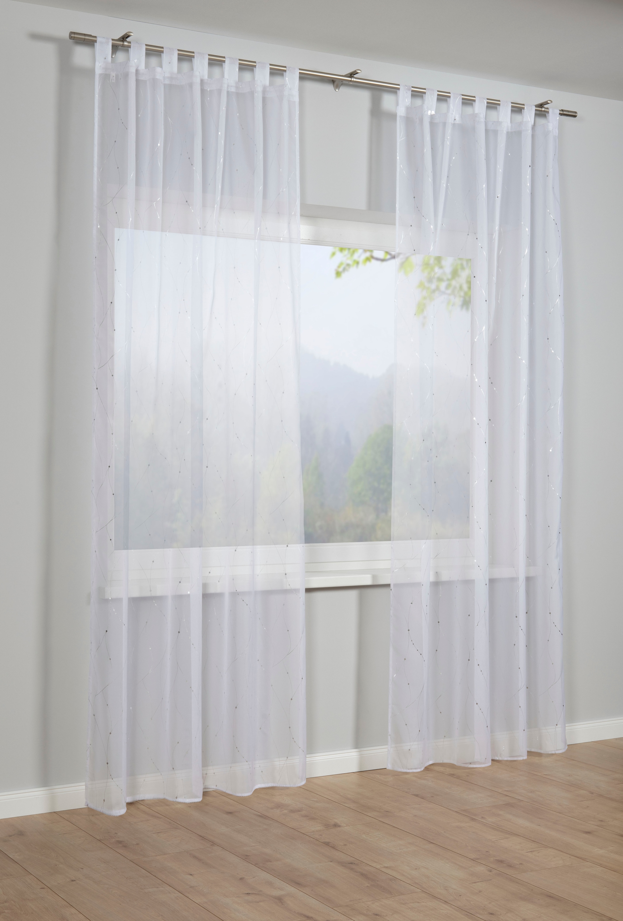 Sehlbach Gardine "Schal Voile mit Foilprint" Schlaufen 1 Stk. tlg. mit Schl günstig online kaufen