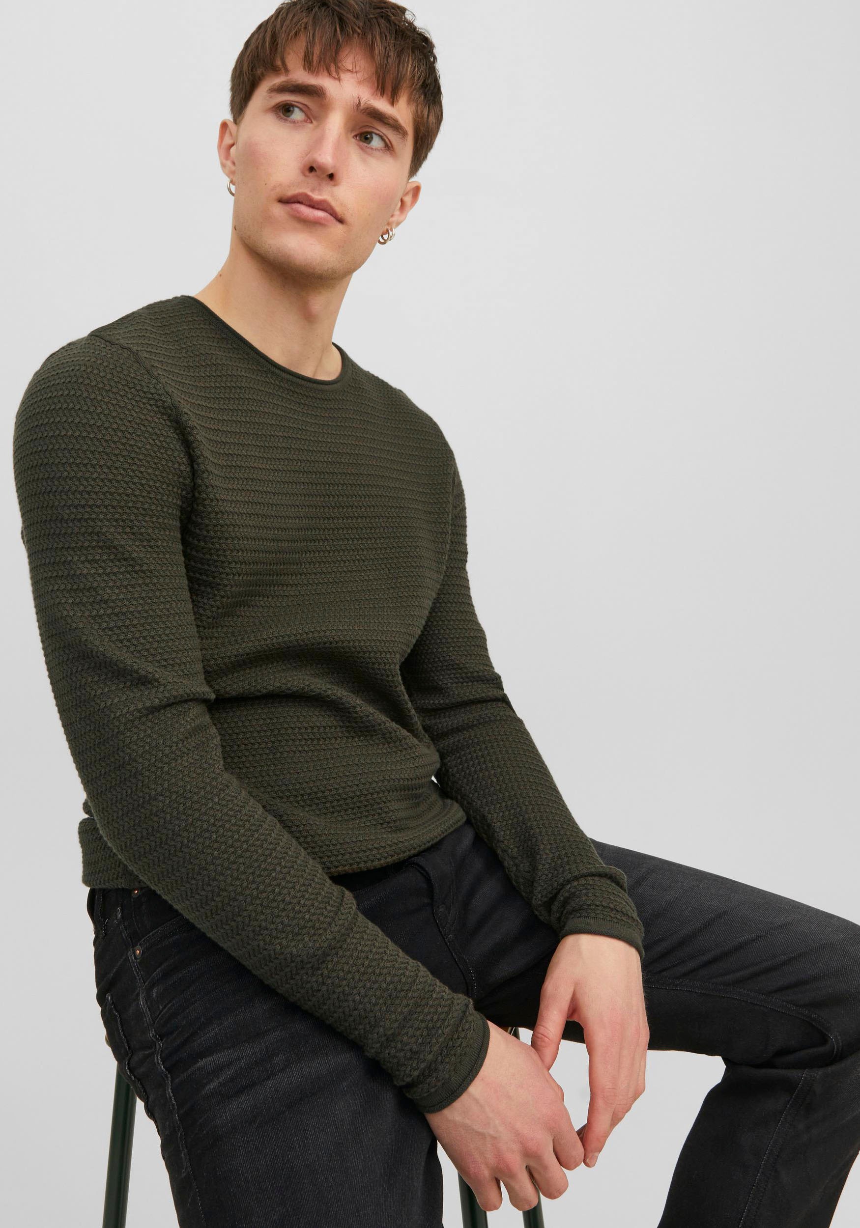 Jack & Jones Rundhalspullover »JPRBLUMIGUEL KNIT CREW NECK NOOS«