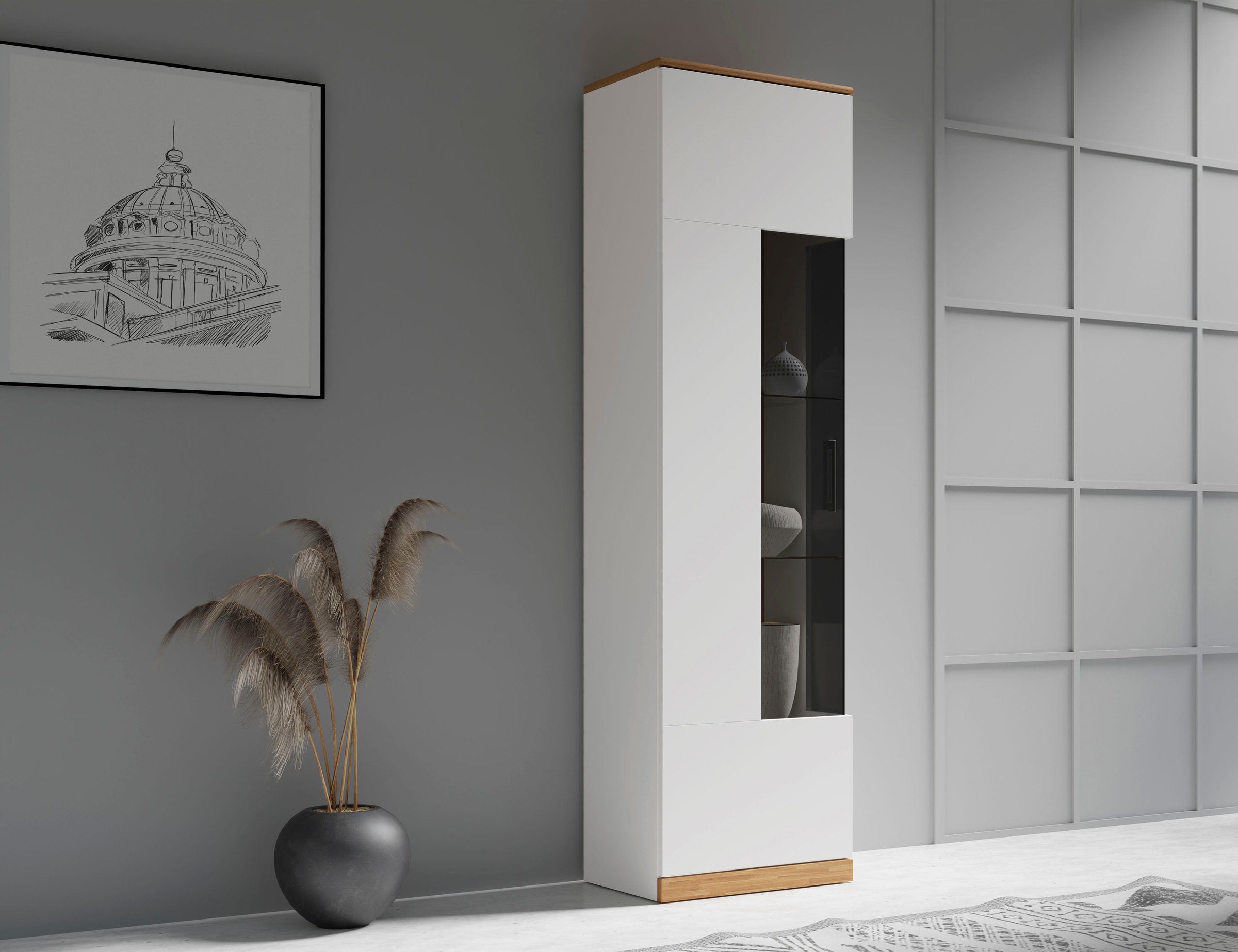 Home affaire Vitrine "Ribe,180cm hoch,5 Fächer,2 Glasböden variabel einsetz günstig online kaufen
