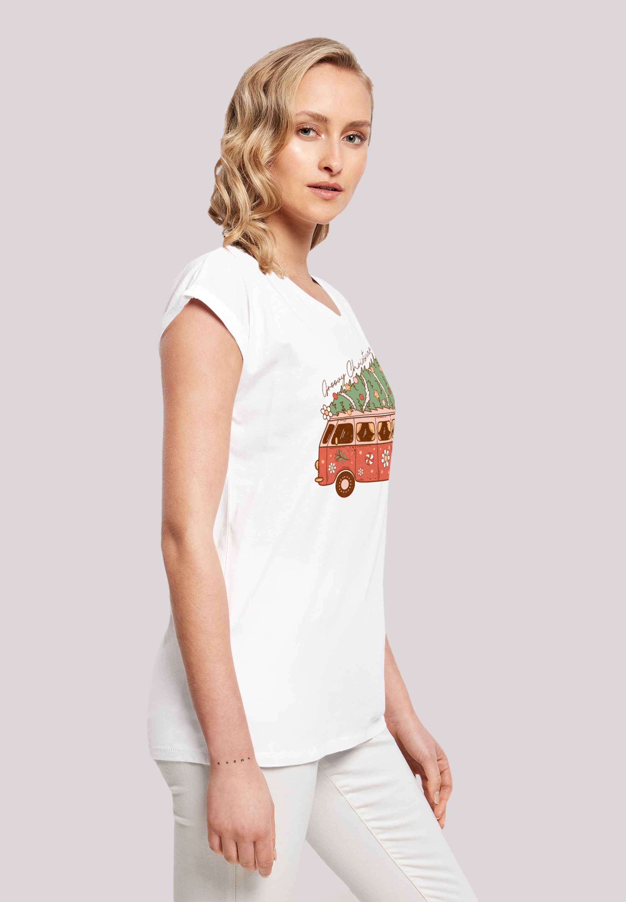 F4NT4STIC T-Shirt »Groovy Weihnachten Camper Van«, Premium Qualität, Weihnachts-Kollection