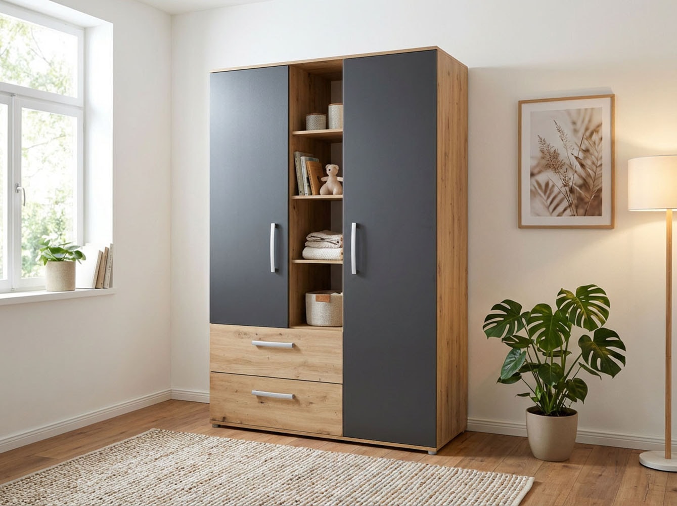 arthur berndt Kleiderschrank »Alessio, Kinderkleiderschrank« Kleiderschrank, mit Melamin-Oberfläche