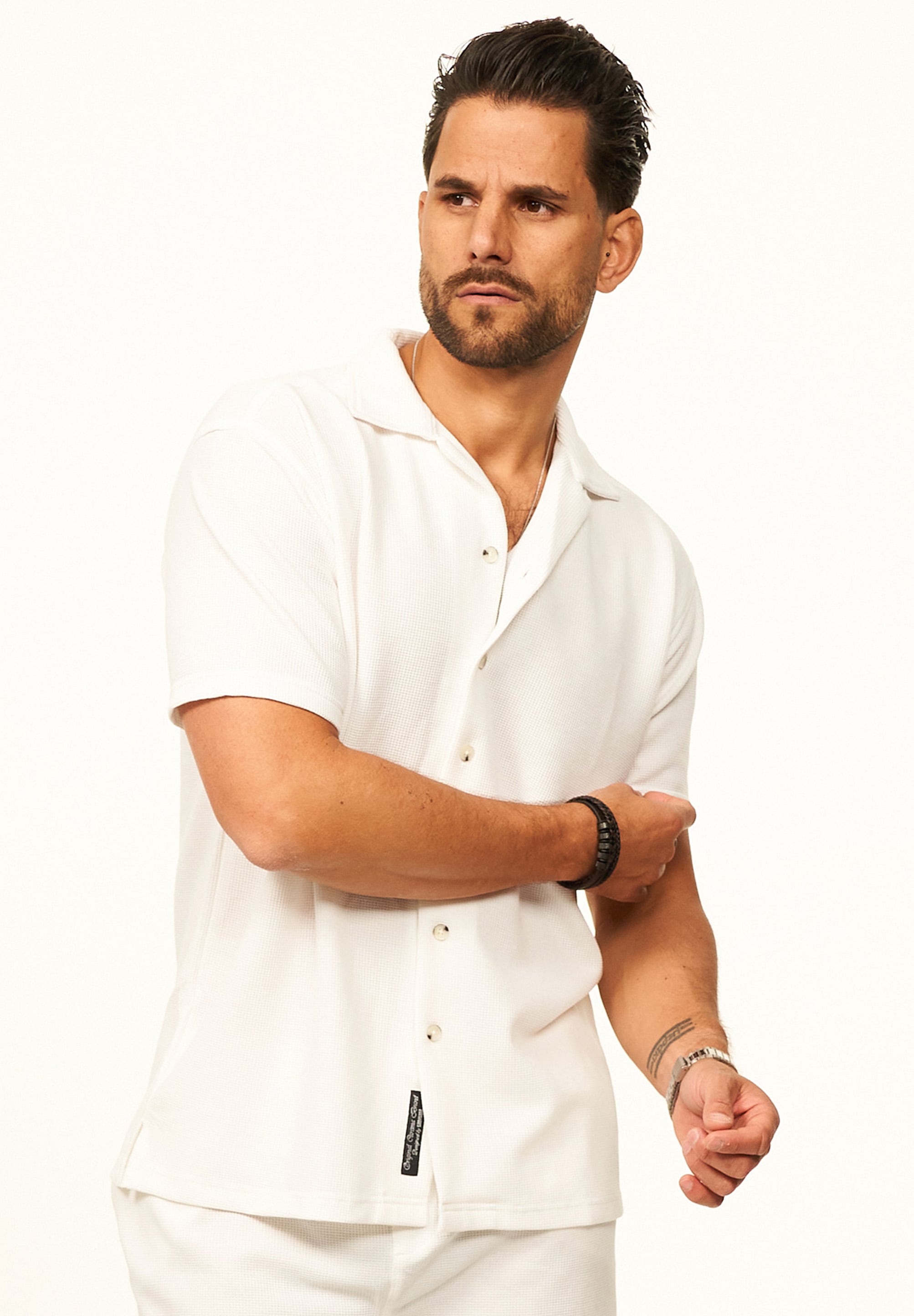 CARISMA Kurzarmhemd »Poloshirt mit Struktur als lockeres Sommerhemd Polo T-Shirt Herren« Herren Polohemd T-Shirt im Regular-Fit - Strandhemd