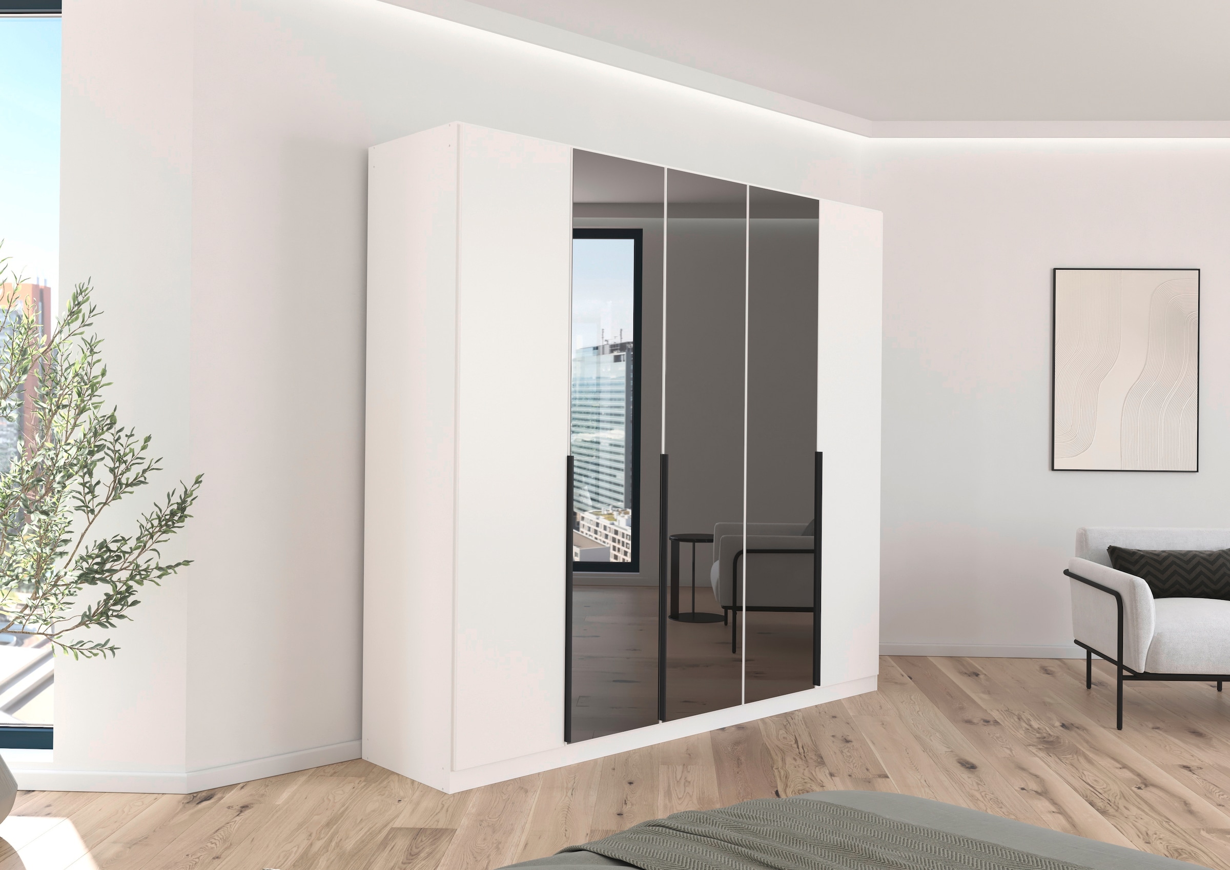 INOSIGN BY RAUCH Drehtürenschrank »Ferris Schrank Breite 2,10m BESTSELLER Schlafzimmerschrank«, Kleiderschrank mit Spiegel in den Ausführungen BASIC/CLASSIC/PREMIUM