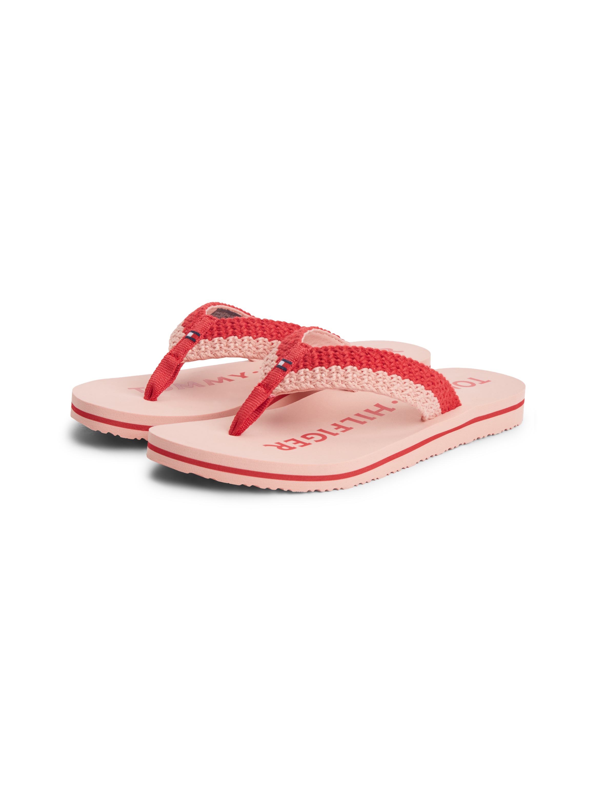 Tommy Hilfiger Zehentrenner "TH CROCHET SUMMER SANDAL" Dianette, Strandschuh in sommerlicher Häkeloptik