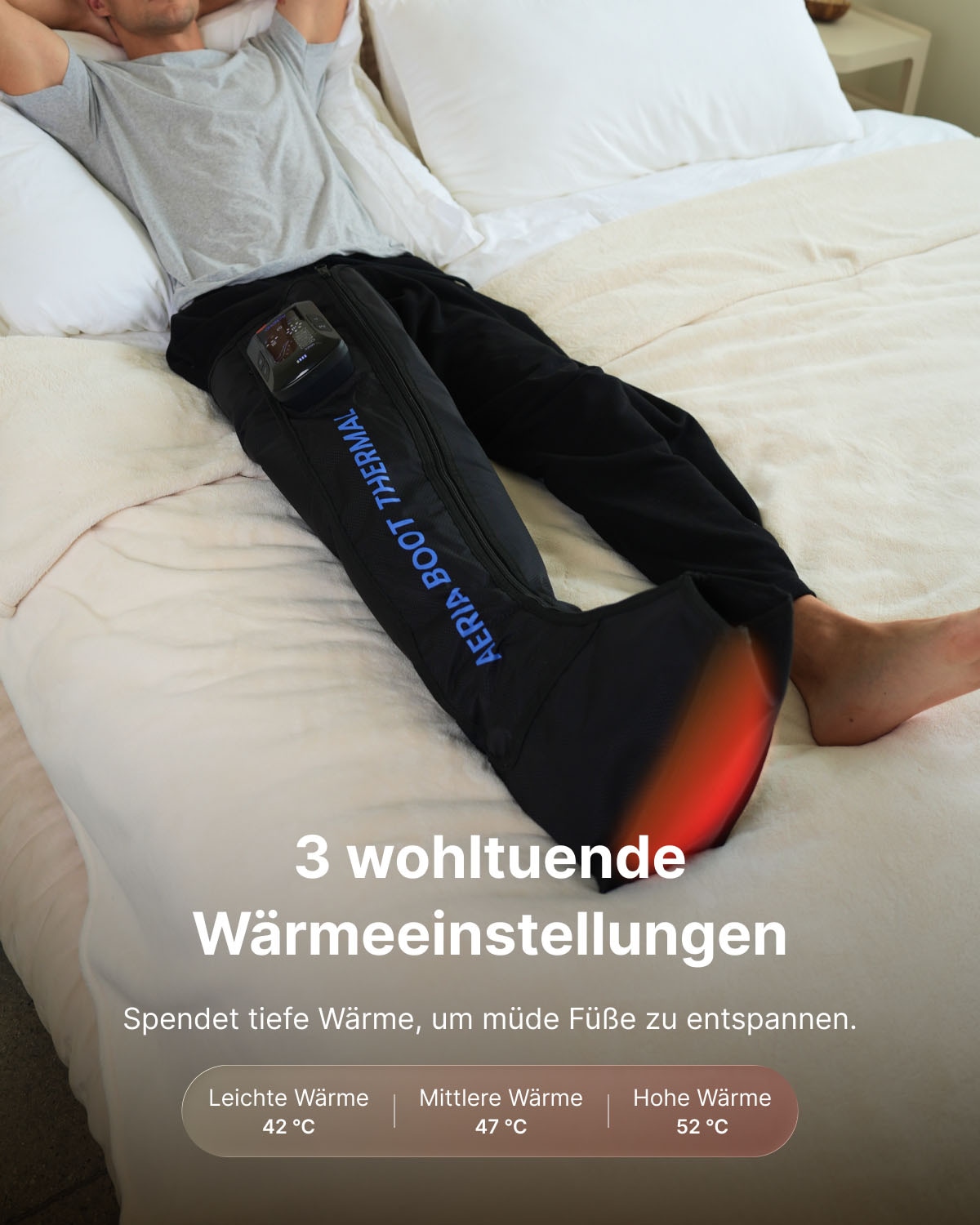 Renpho Massagegerät »Aeria Boot Thermal« 360°-Luftdruck Beine/Füße, 19 Modi, 8 Stufen, Wärme, Akku