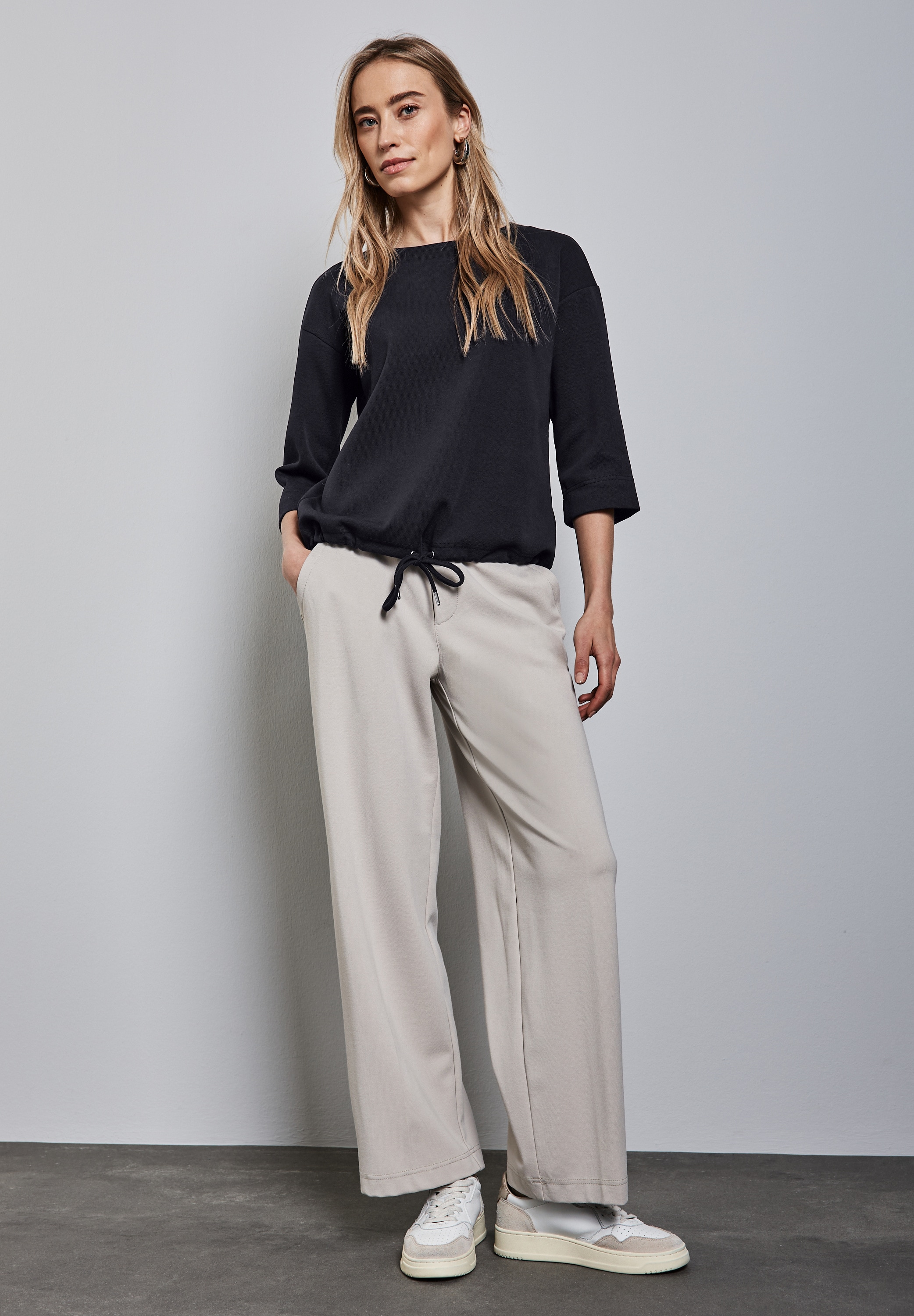 STREET ONE 3/4-Arm-Shirt, mit Tunnelzug am Saum