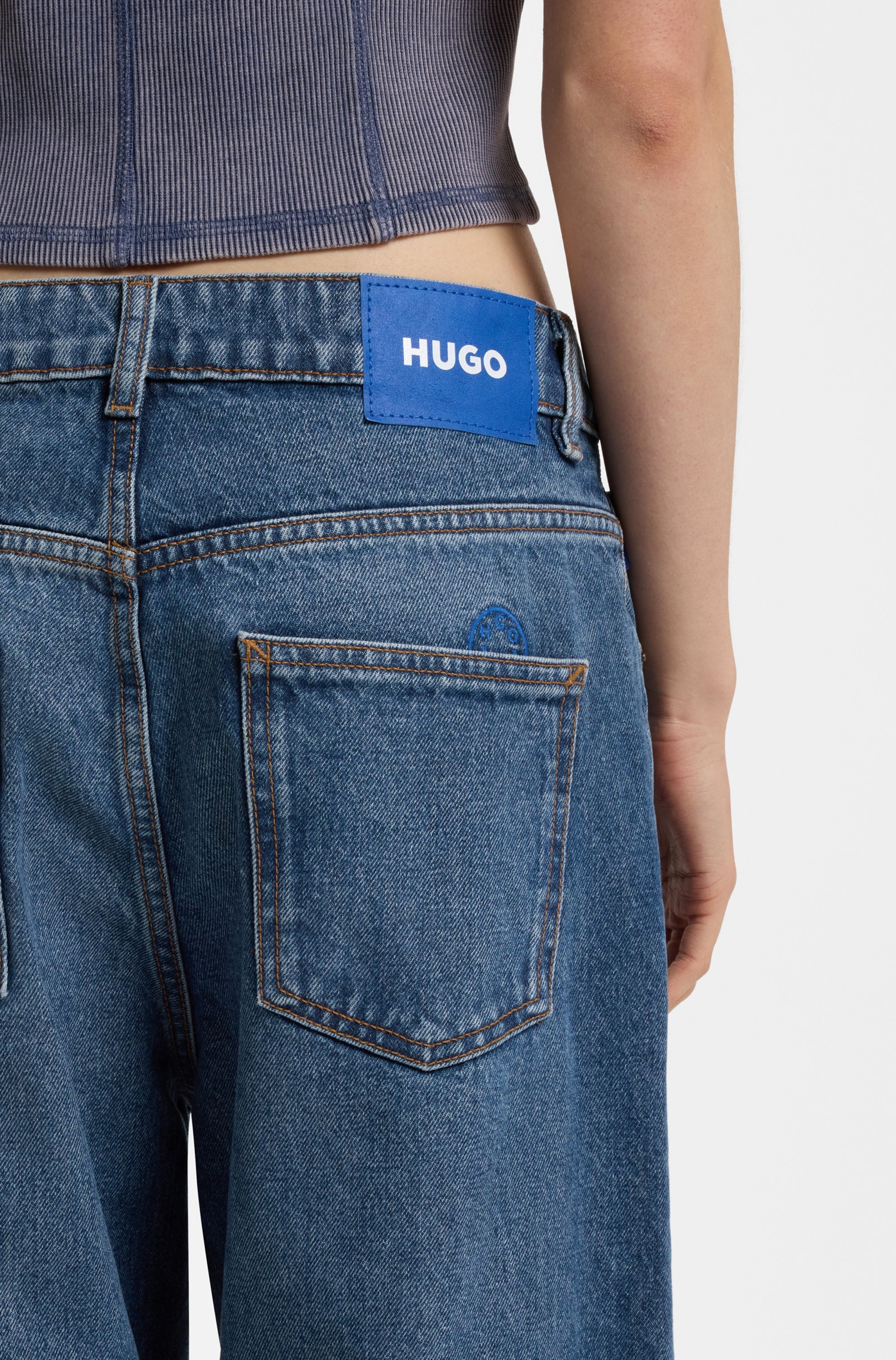 HUGO Blue 5-Pocket-Jeans »Leni« Relaxed Fit mit niedriger Leibhöhe