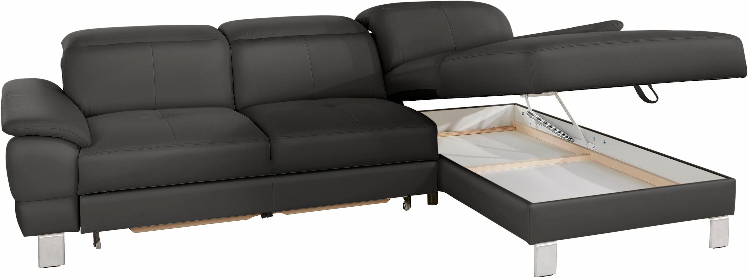 exxpo - sofa fashion Ecksofa »Mantua 2, inkl. Kopf- bzw. Rückenverstellung, bequem, L-Form«, wahlweise mit Bettfunktion und Bettkasten, tolle Verarbeitungsdetails