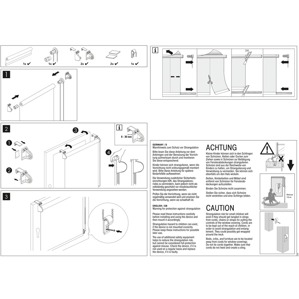 GARDINIA Seitenzugrollo »Easyfix Rollo Digiprint«, blickdicht, ohne Bohren