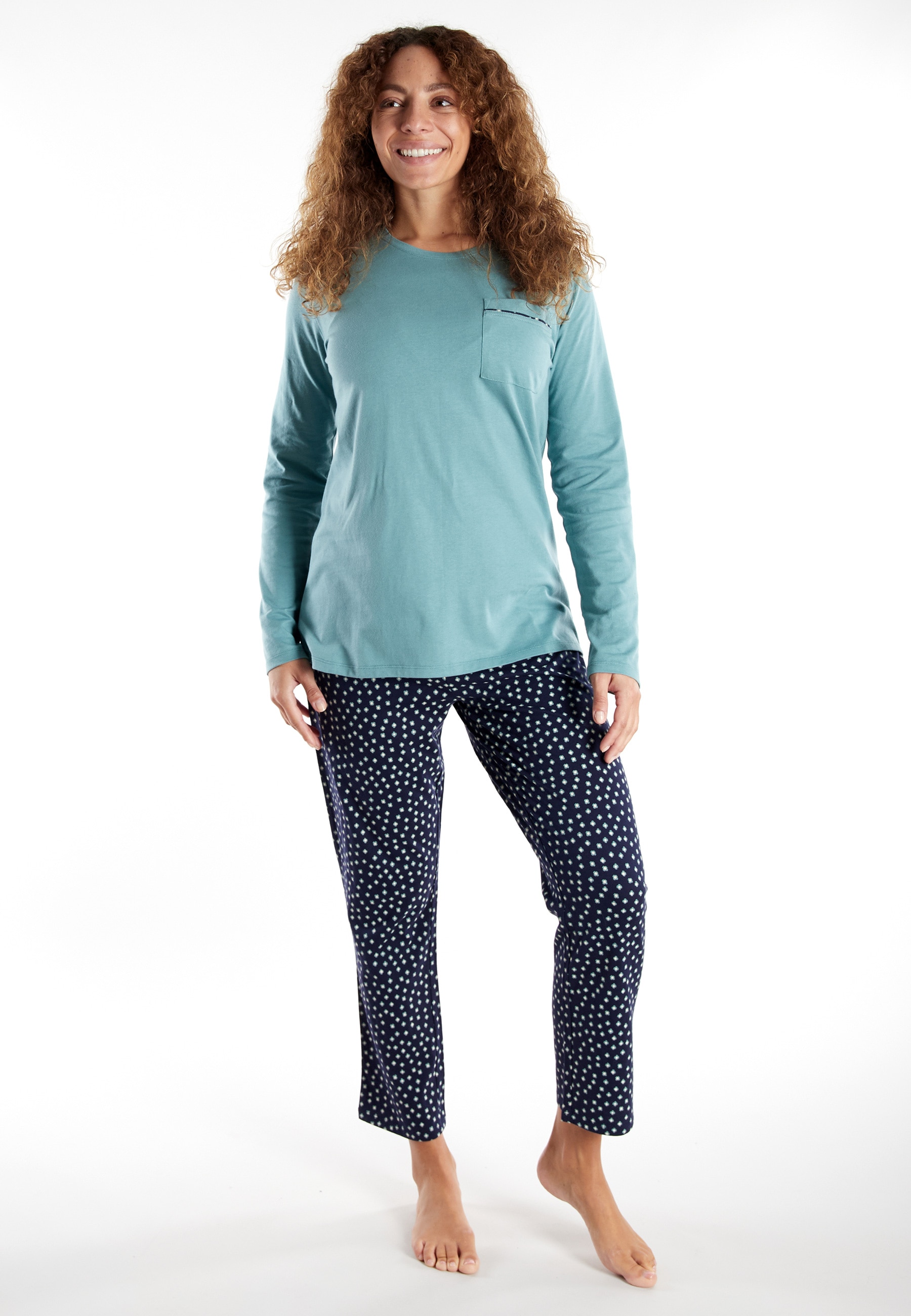 GÖTZBURG Schlafanzug "Katerini" 2 Stk. Rundhalsausschnitt, Langarm, lange H günstig online kaufen