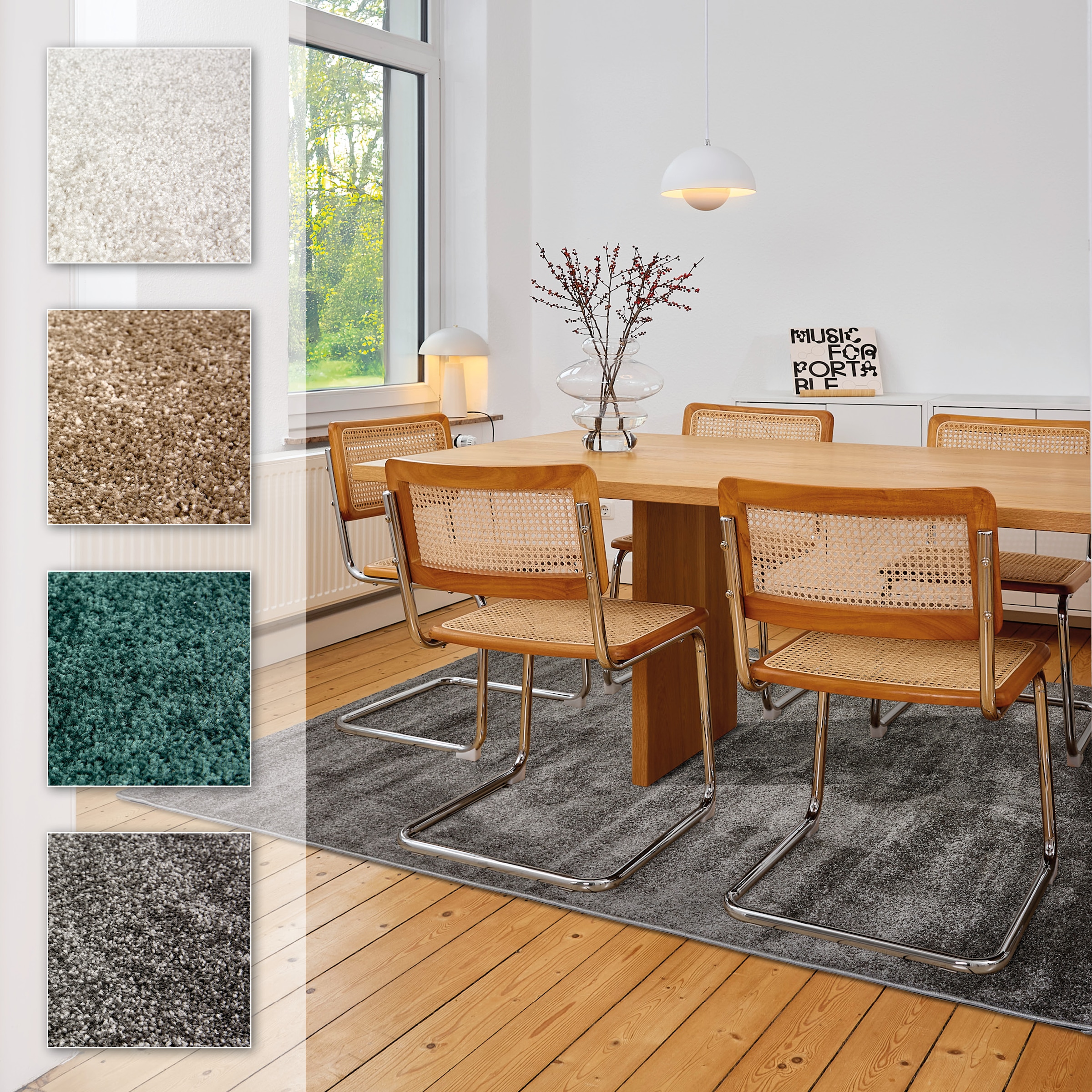 ASTRA "Sam 250" rechteckig 8 mm Höhe weicher Kurzflor, Wohnzimmer, Schlafzimmer