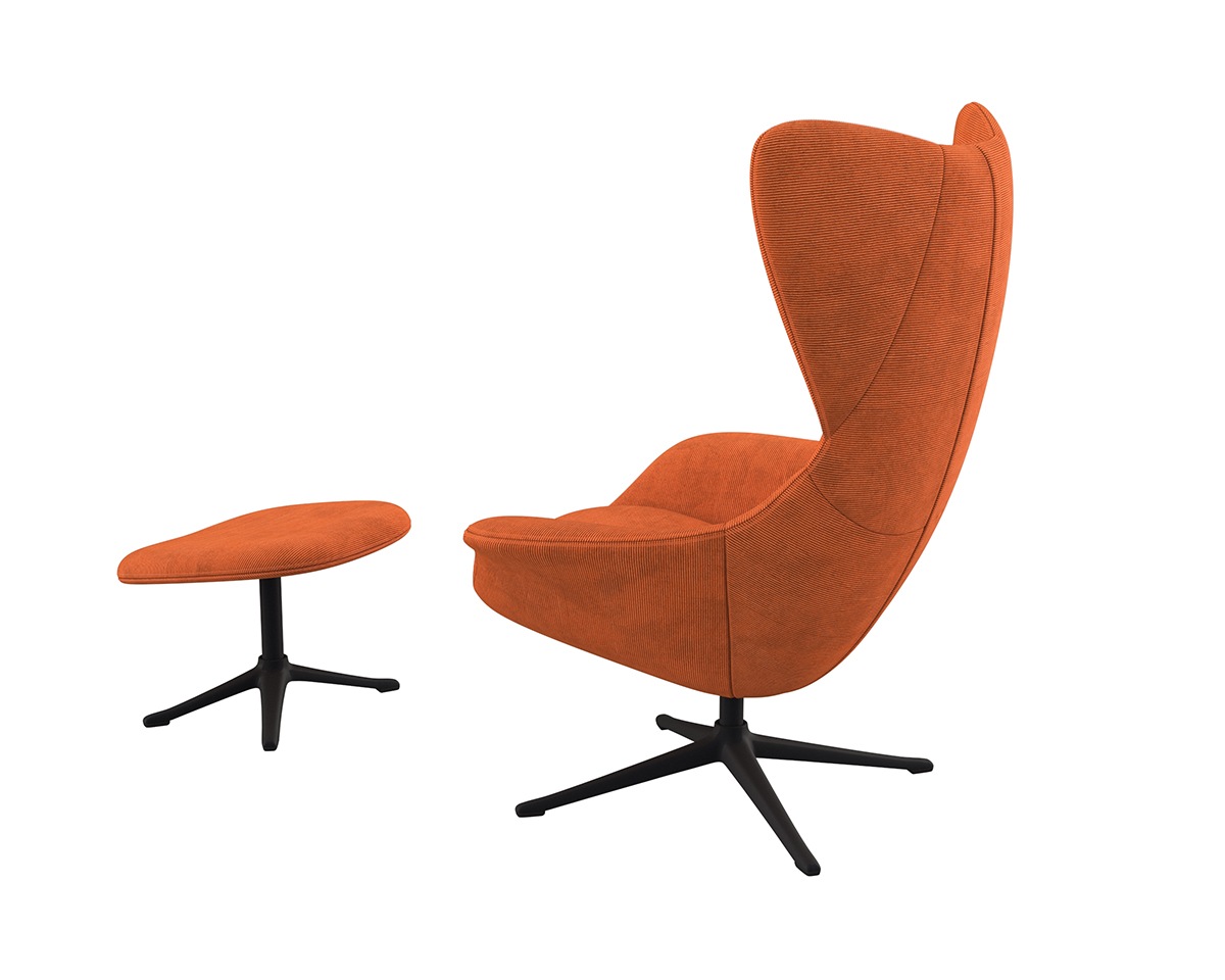 FLEXLUX Ohrensessel »Stilo Relaxsessel, TV-Sessel«, Solitär, Stil-Ikone, drehbar, Fuß schwarz