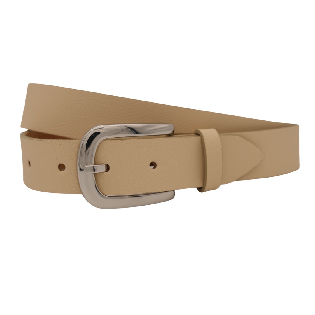 Ledergürtel ANNAMATONI "AnnaMatoni Ledergürtel Fina Ledergürtel Fina", Damen, Gr. TW95 - 110cm Gesamtlänge, vanille 120, 100% Leder, Gürtel Ledergürtel