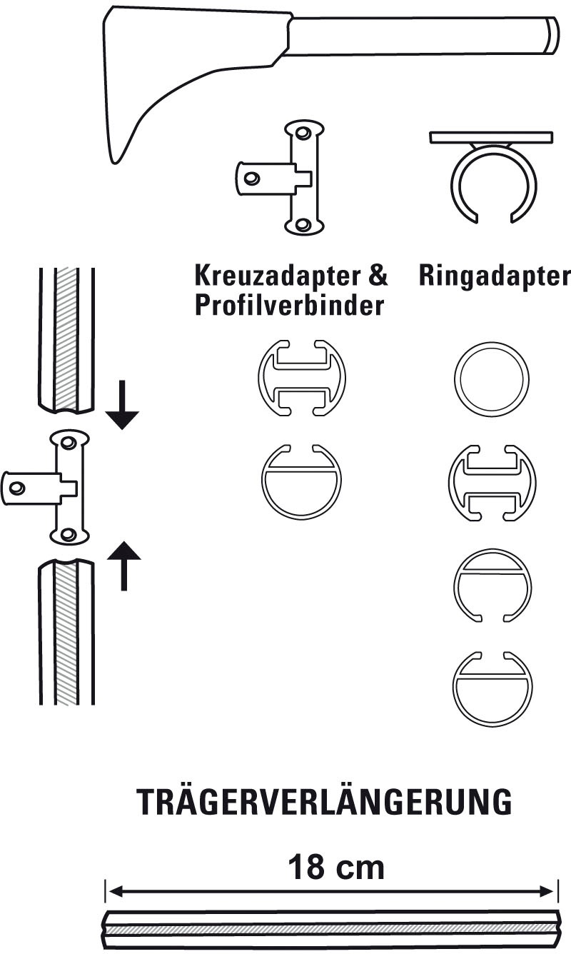 Thumbnail - GARDINIA Träger "Universal Wandträger für Gardinenstangen", (1 St.), Serie Einzelprogramm Chicago Ø 20 mm