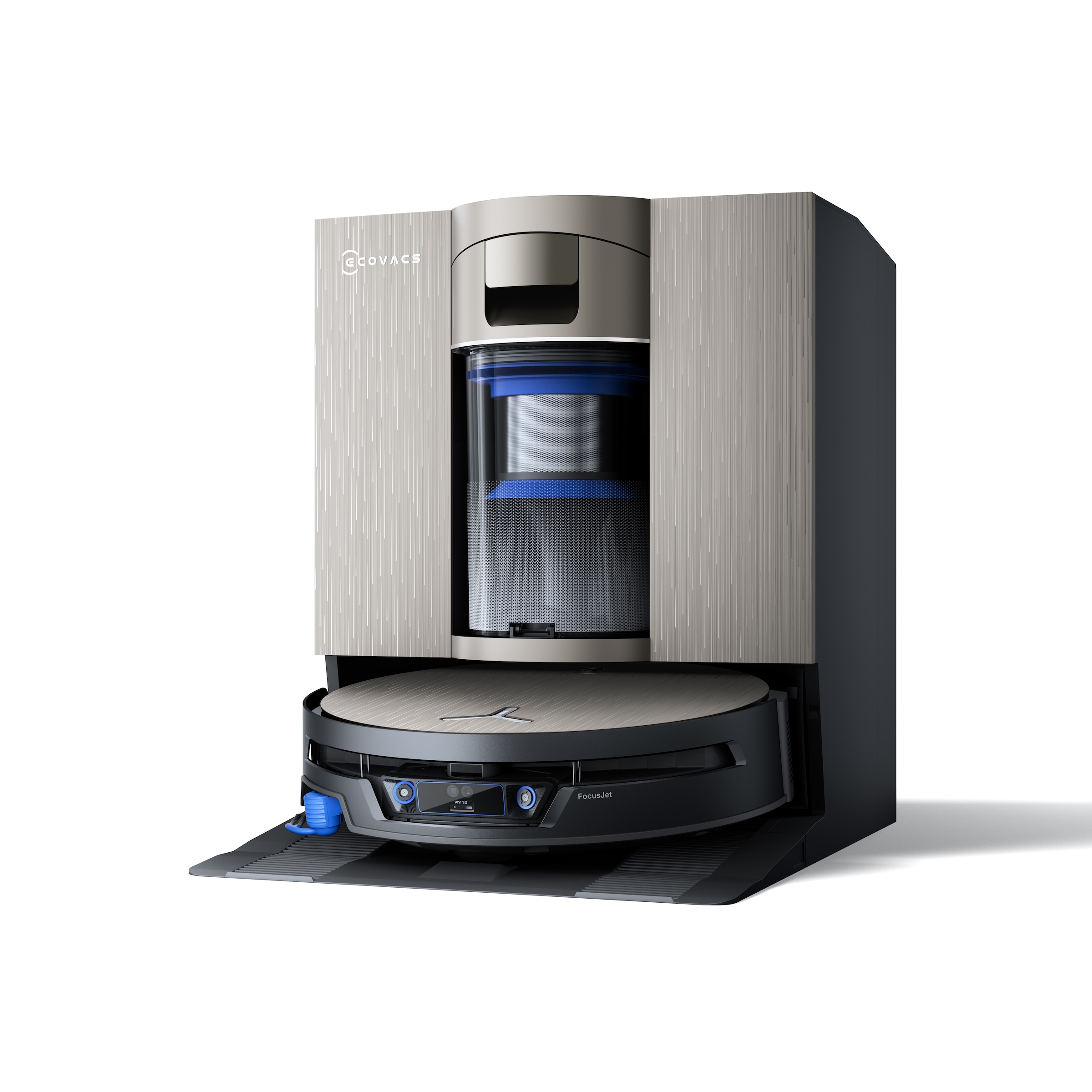 ECOVACS Nass-Trocken-Saugroboter "DEEBOT X12S, inkl. OmniCyclone Station" 27.000 Pa + 53 AW Saugleistung, 27cm Wischrolle