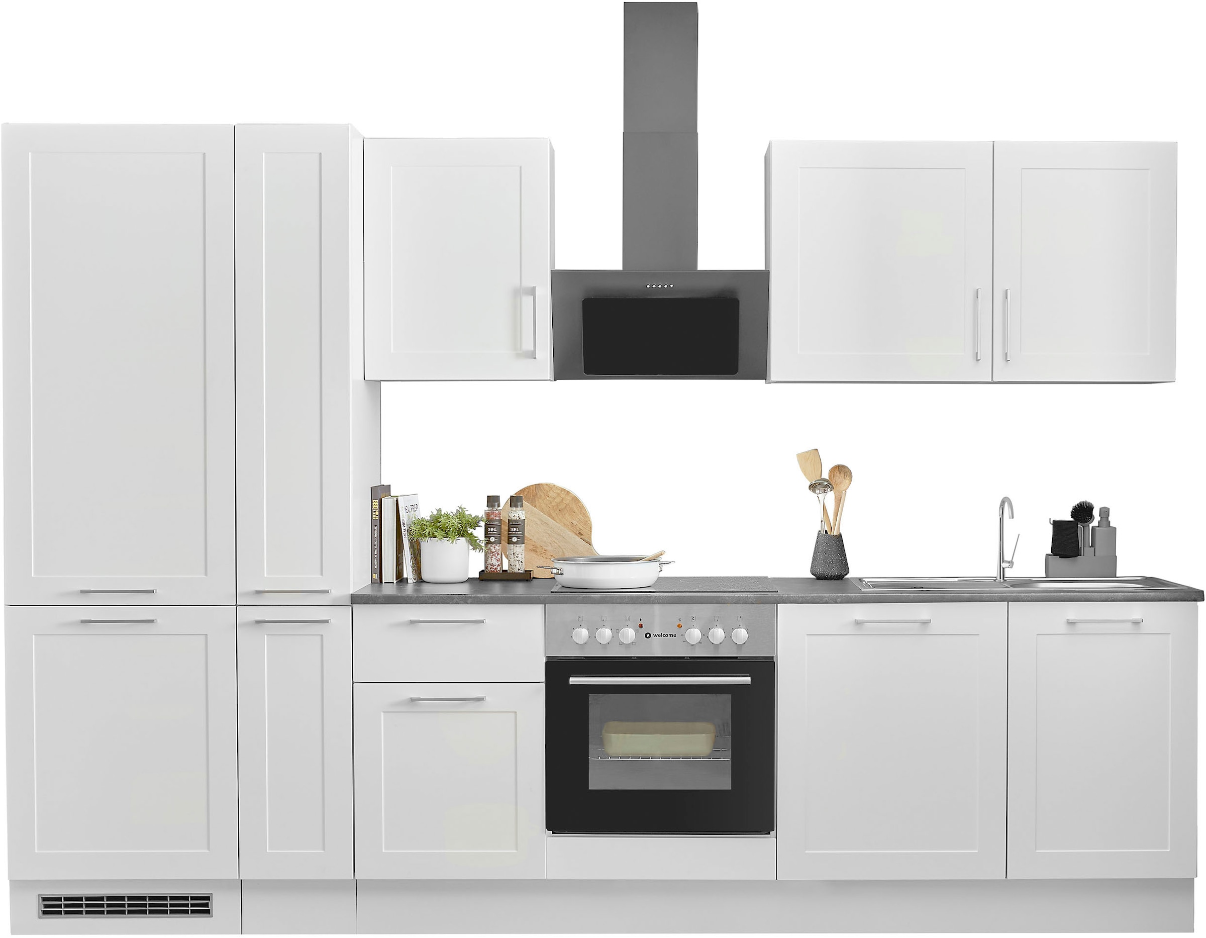 Küche »Marsi«, Breite 310 cm, wahlweise mit E-Geräten, mit Soft-Close-Funktion