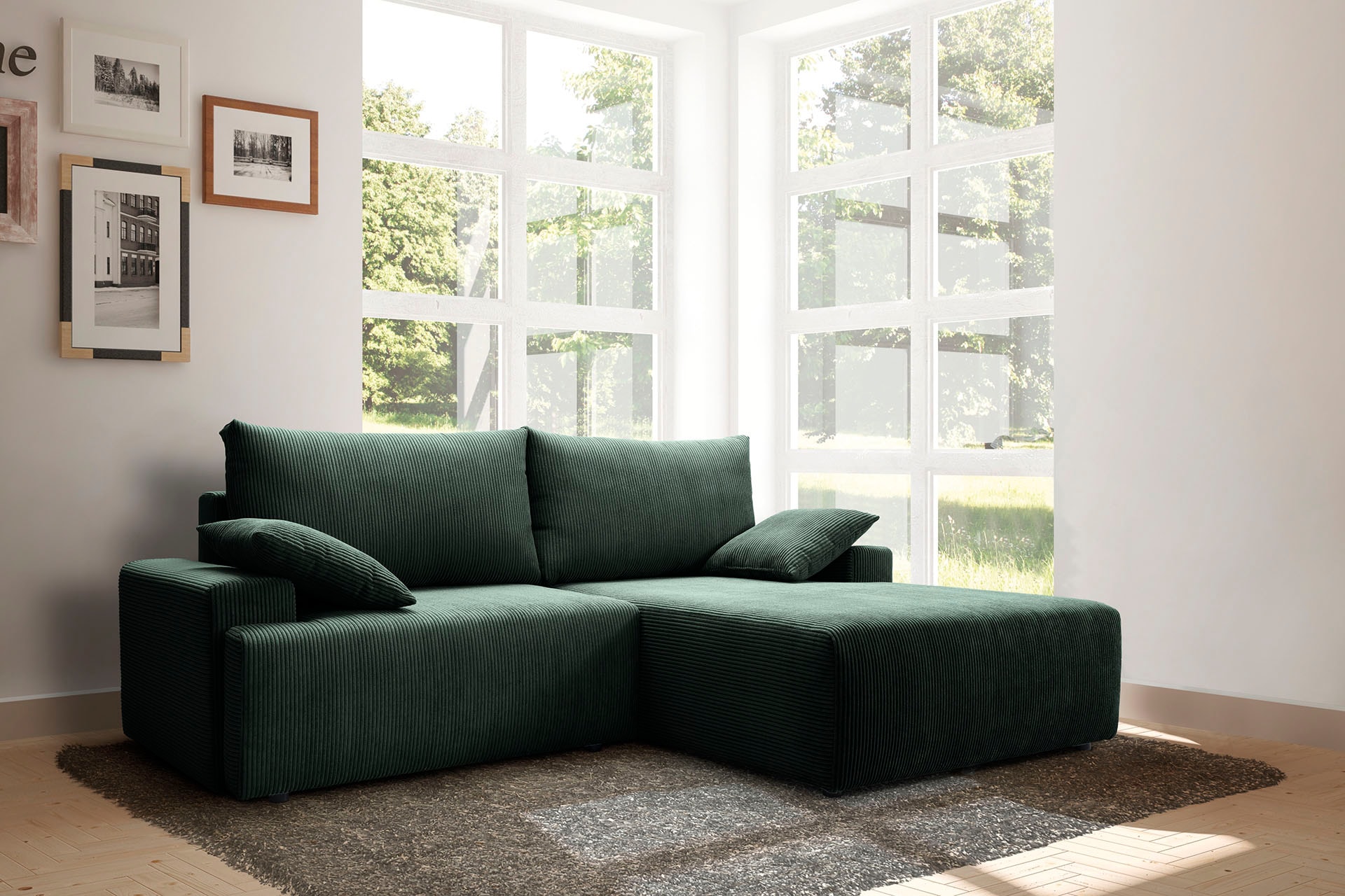 exxpo - sofa fashion Ecksofa verschiedenen BAUR »Orinoko«, Bettkasten in inklusive | kaufen Bettfunktion Cord-Farben und