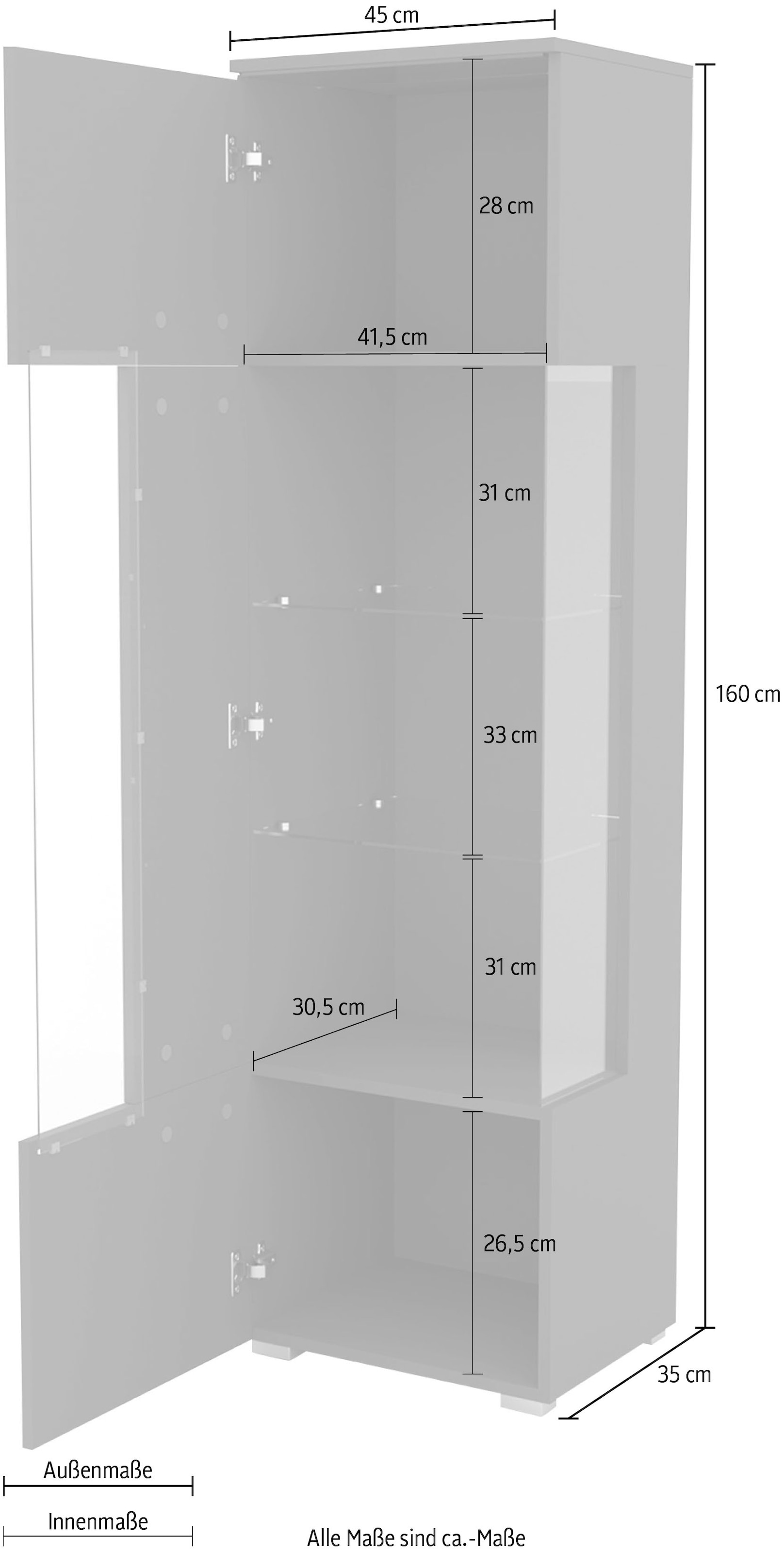 bestellen Höhe BAUR cm Helvetia | Vitrine »India«, 160