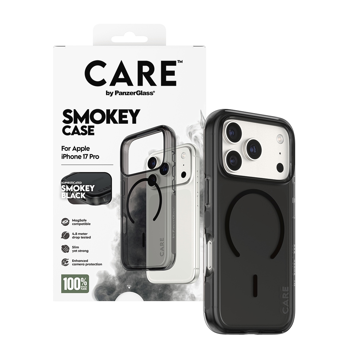 CARE by PanzerGlass Handyhülle »Smokey Case für Apple iPhone 17 Pro« Apple iPhone 17 Pro Backcover, Schutzhülle, Handyschutzhülle, Case, Schutzcase, stoßfest