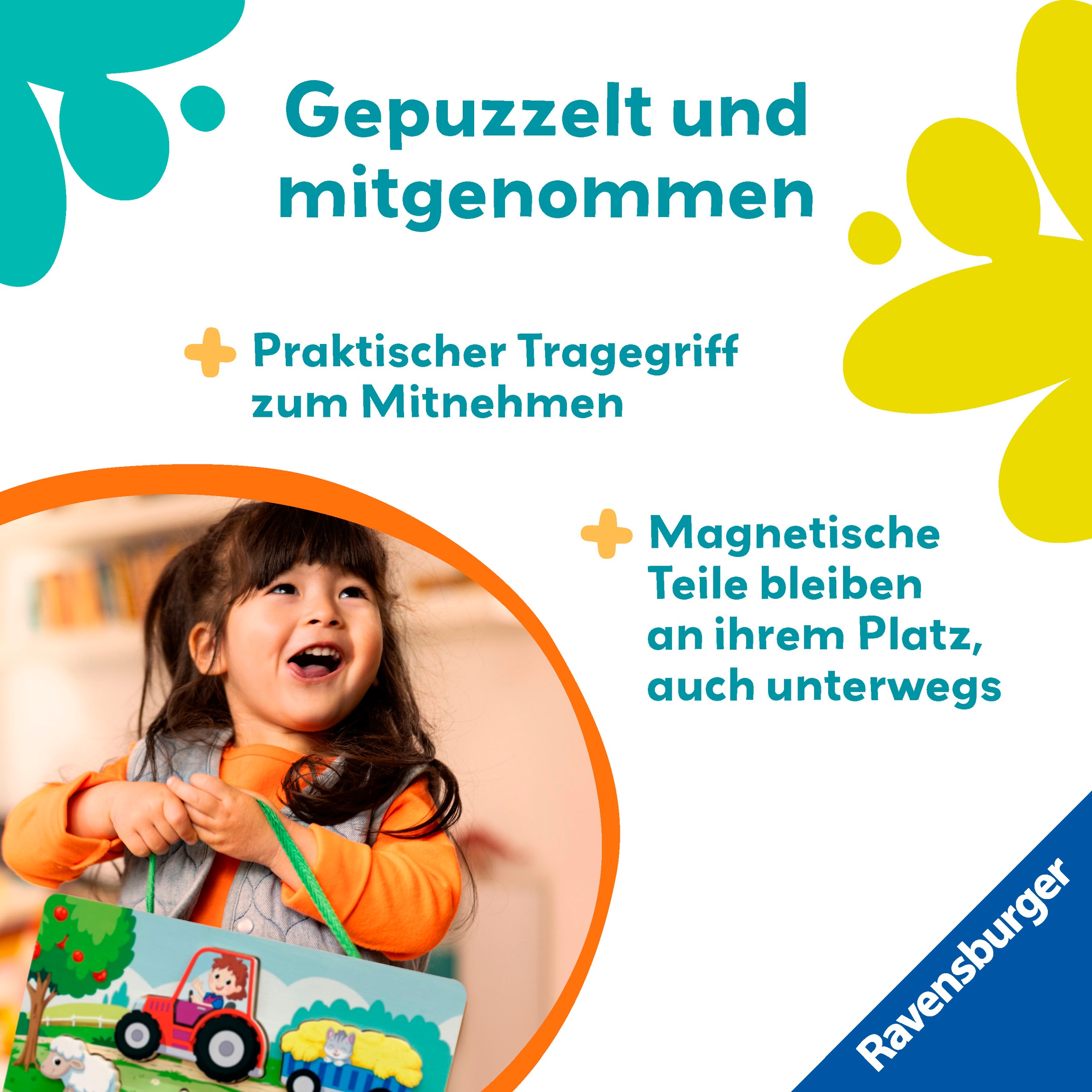 Ravensburger Puzzle »Play+ Magnetisches Holz-Zähl-Puzzl Bauernhof«