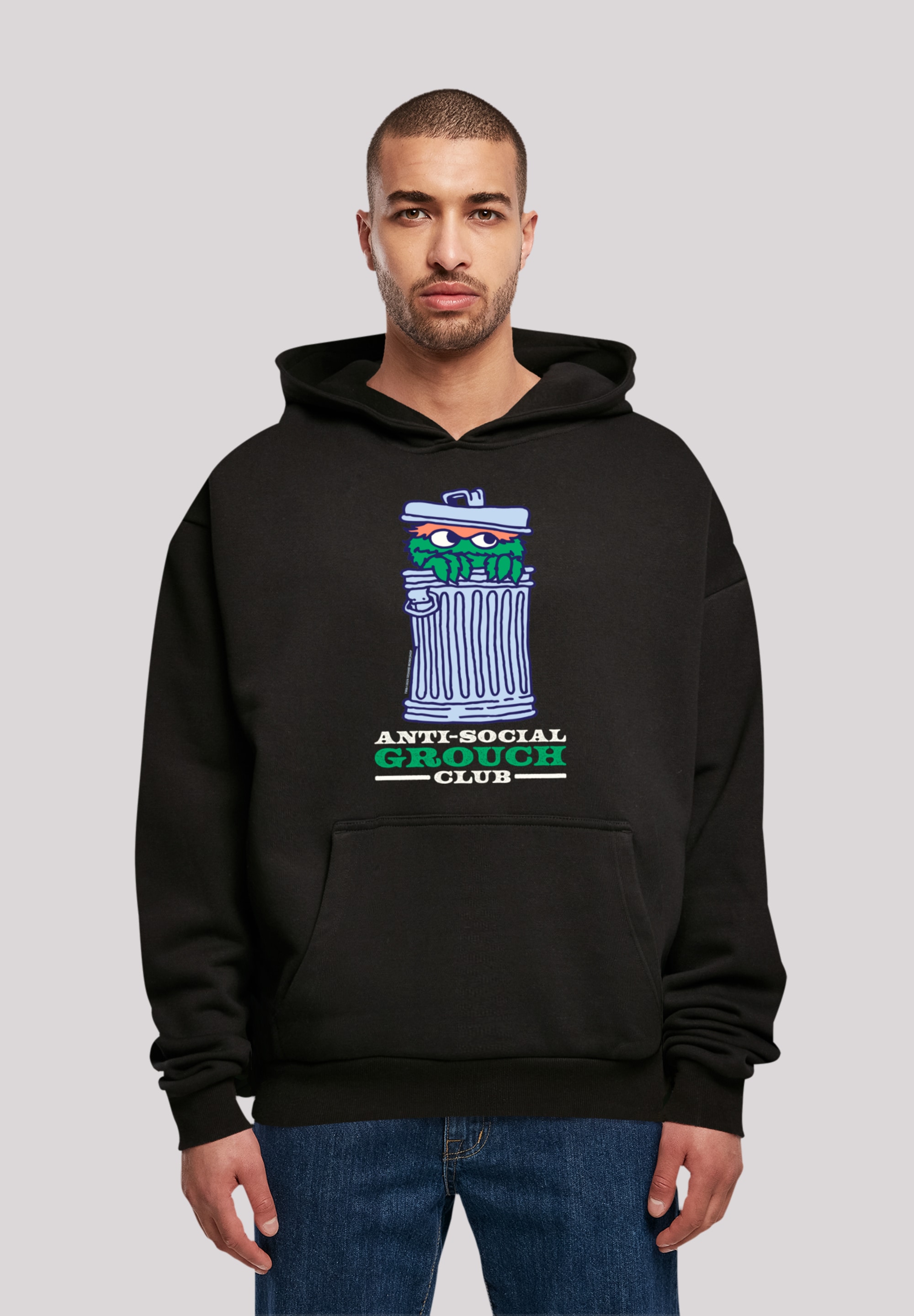 F4NT4STIC Kapuzenpullover "Sesamstraße Anti Social Grouch Club", Premium Qu günstig online kaufen