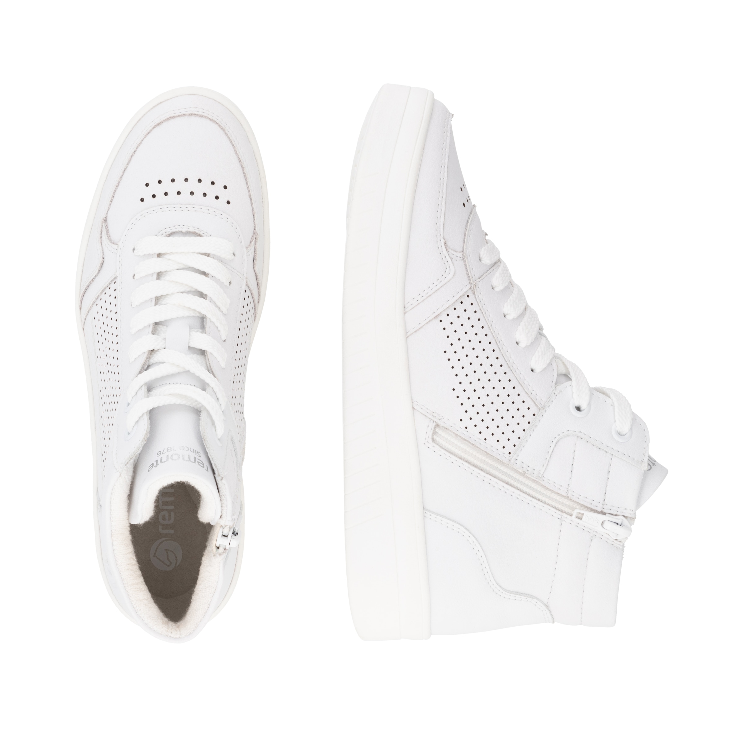 Remonte Plateausneaker, Freizeitschuh, Schnürschuh, High Top-Sneaker mit Kontrastbesatz