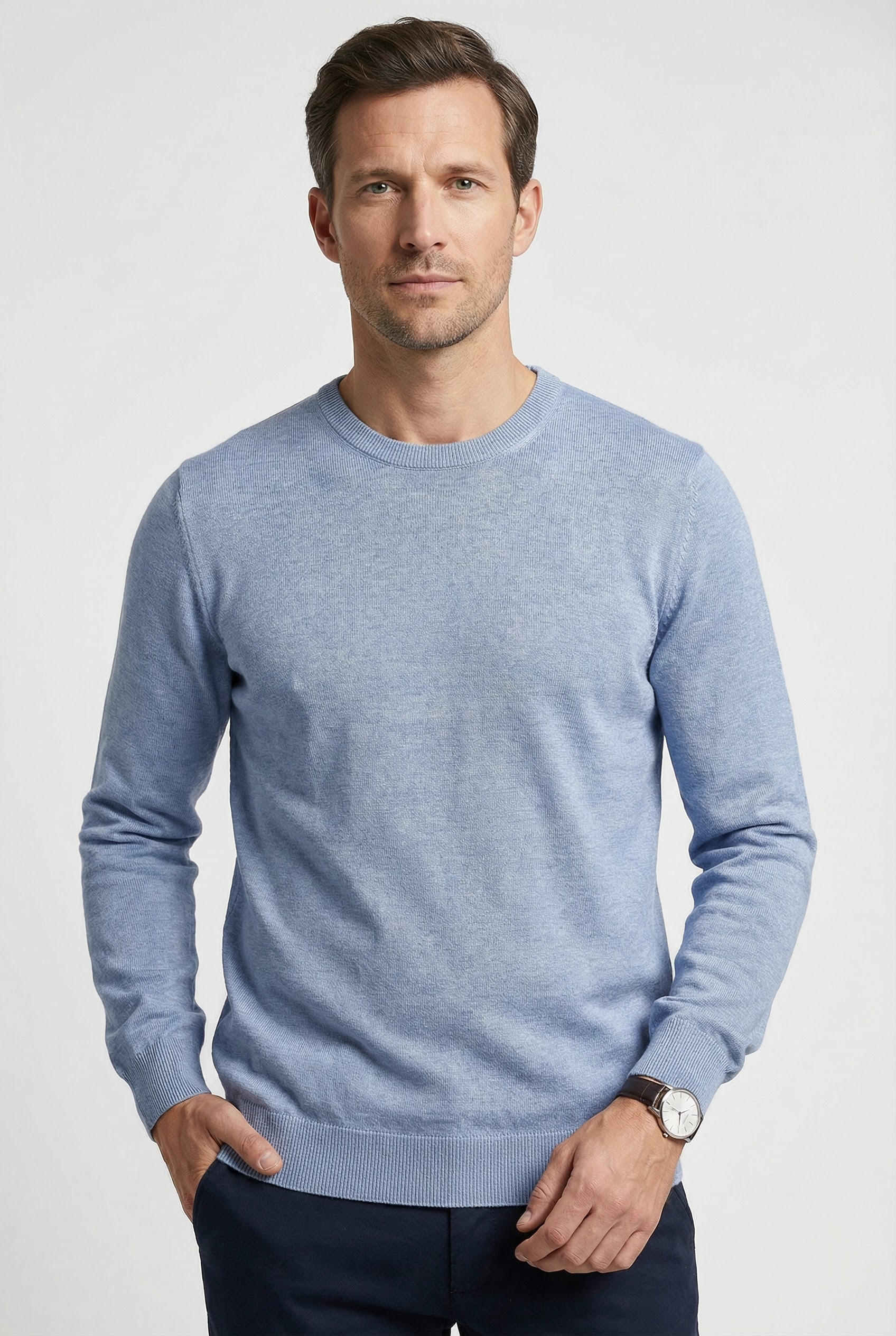 MARVELIS Strickpullover Rundhals, Baumwolle, regular fit günstig online kaufen