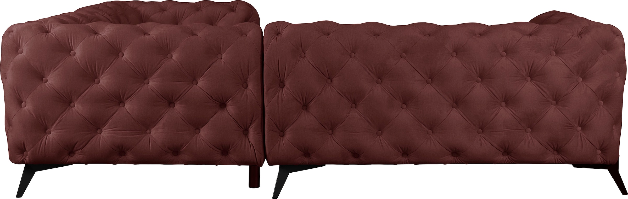 Home affaire Chesterfield-Sofa »Amaury L-Form« Chesterfield-Optik,  Breite/Tiefe je 262 cm, Fußfarbe wählbar